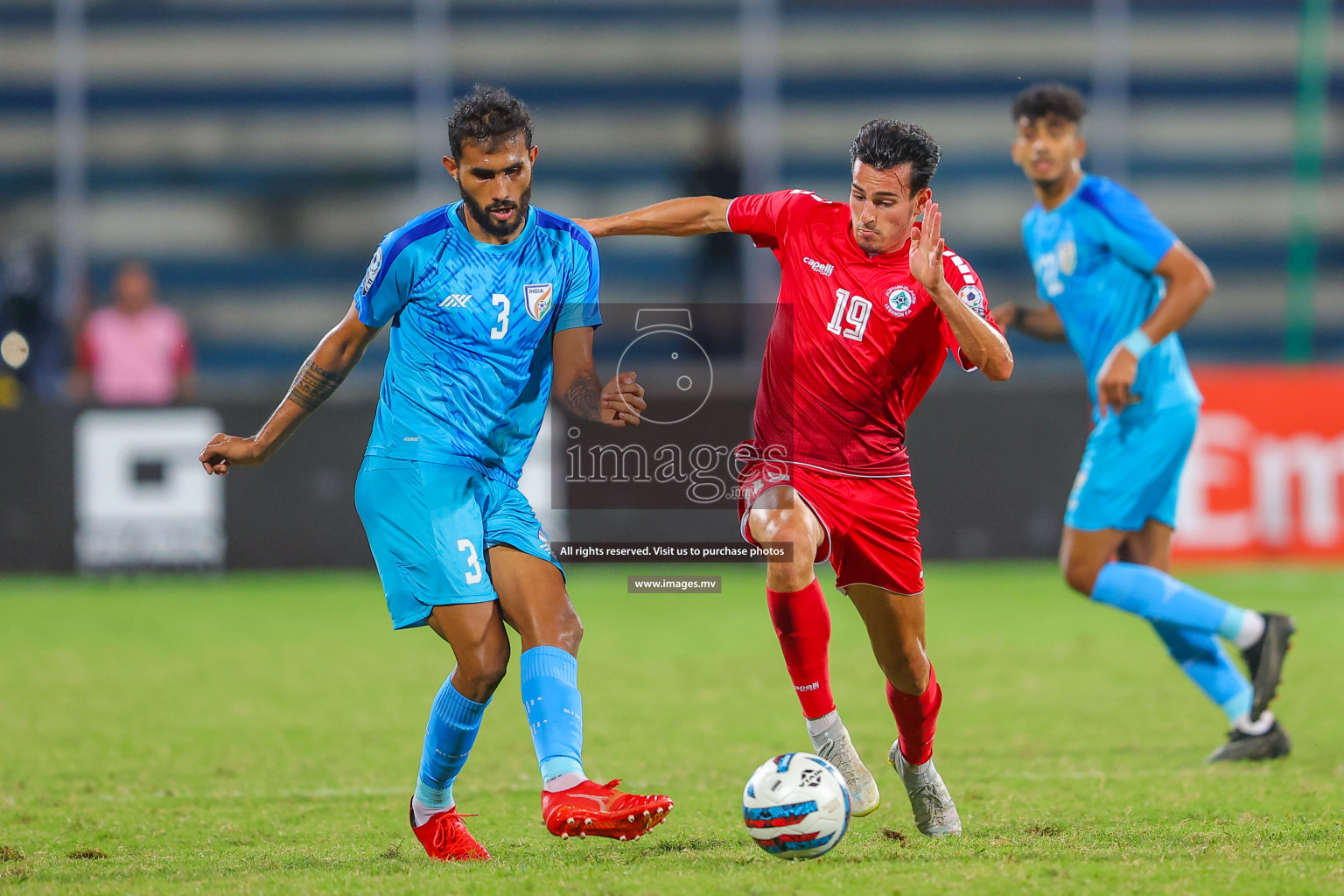 Lebanon vs India in the Semi-final of SAFF Championship 2023 held in Sree Kanteerava Stadium, Bengaluru, India, on Saturday, 1st July 2023. Photos: Nausham Waheed / images.mv