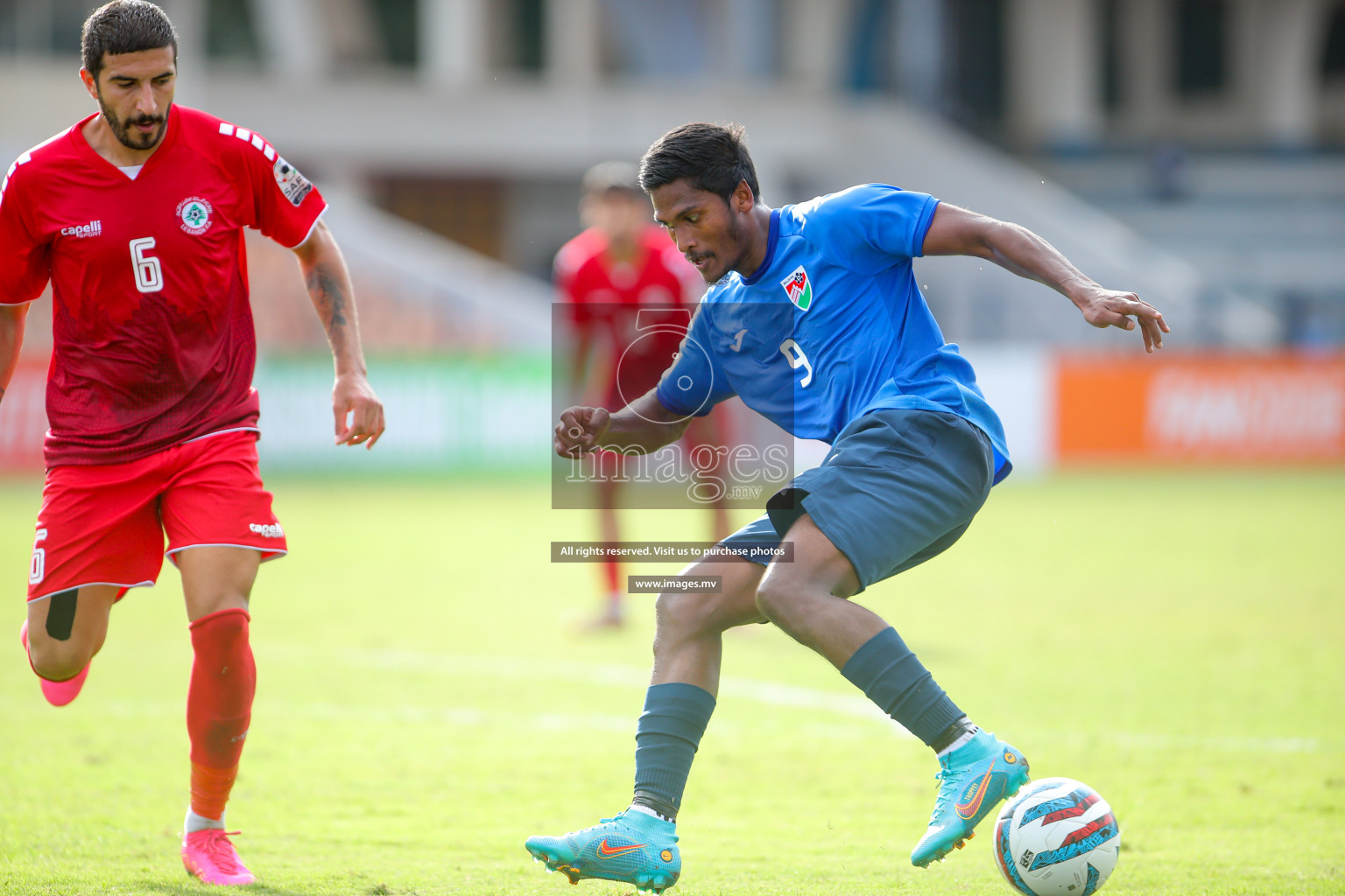 Lebanon vs Maldives in SAFF Championship 2023 held in Sree Kanteerava Stadium, Bengaluru, India, on Tuesday, 28th June 2023. Photos: Nausham Waheed, Hassan Simah / images.mv