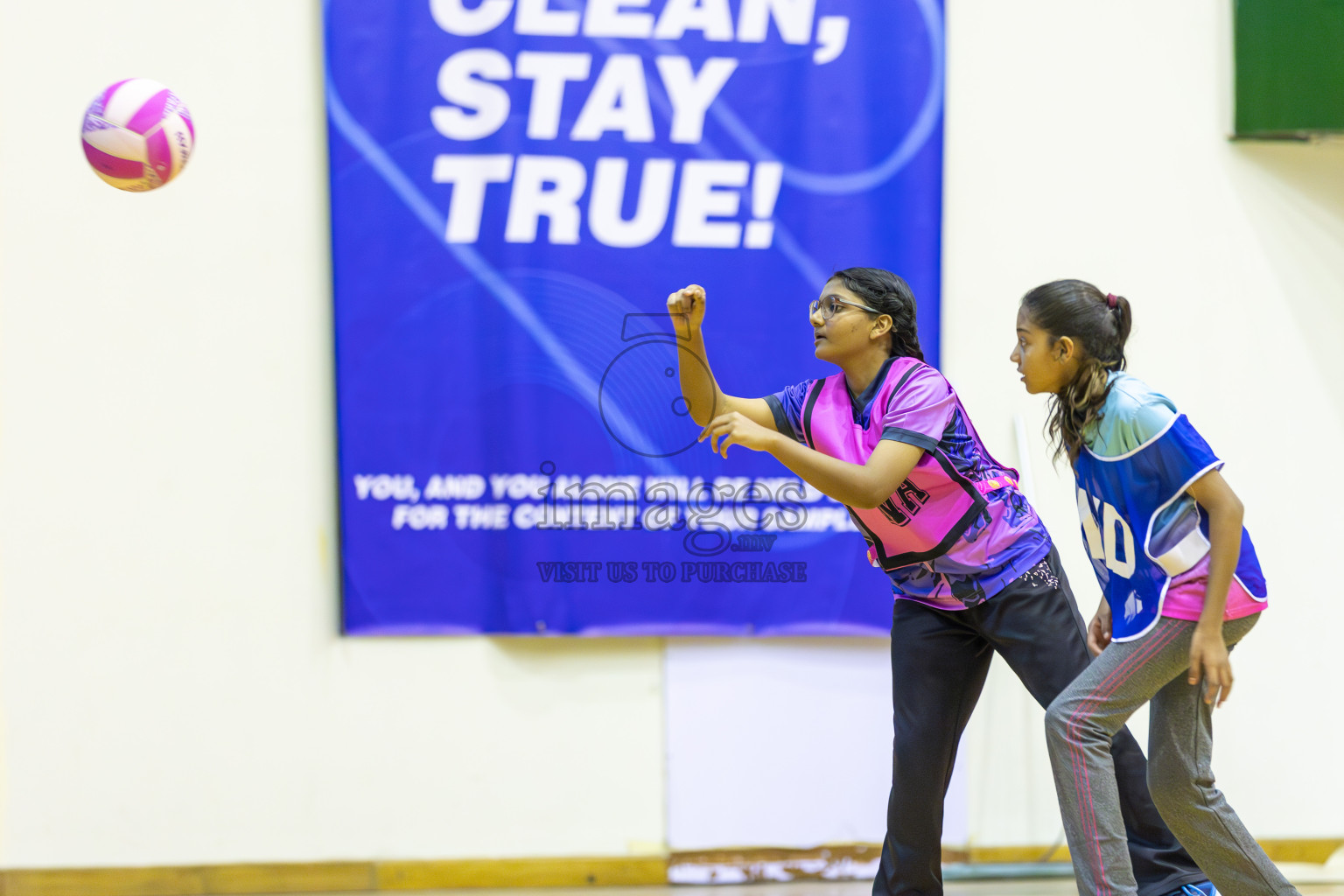 Netkids vs N sports Academy in Day 3 of 3rd Netball Junior Championship, held at Social Center on Wednesday 22nd January 2025 . Photos: Shuu Abdul Sattar / images.mv