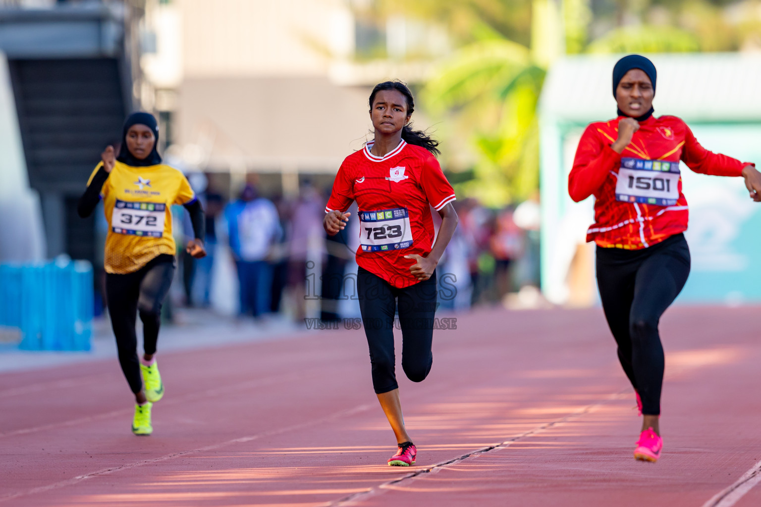 Day 4 of MWSC Interschool Athletics Championships 2024 held in Hulhumale Running Track, Hulhumale, Maldives on Tuesday, 12th November 2024. Photos by: Nausham Waheed / Images.mv