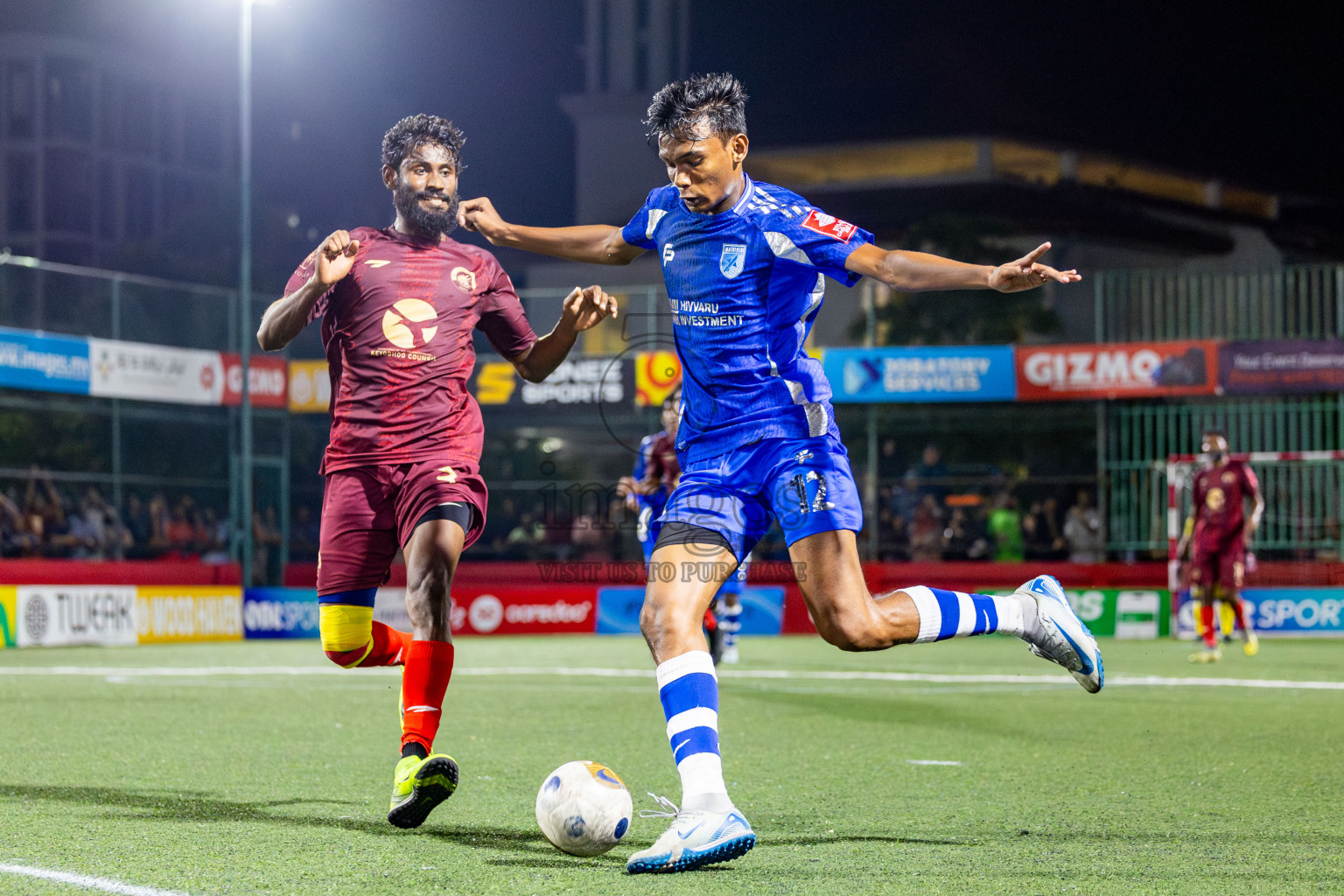 V Keyodhoo vs AA Mathiveri in zone round on Day 32 of Golden Futsal Challenge 2025 was held on Wednesday , 5th February 2025, in Hulhumale', Maldives. Photos: Nausham Waheed / images.mv