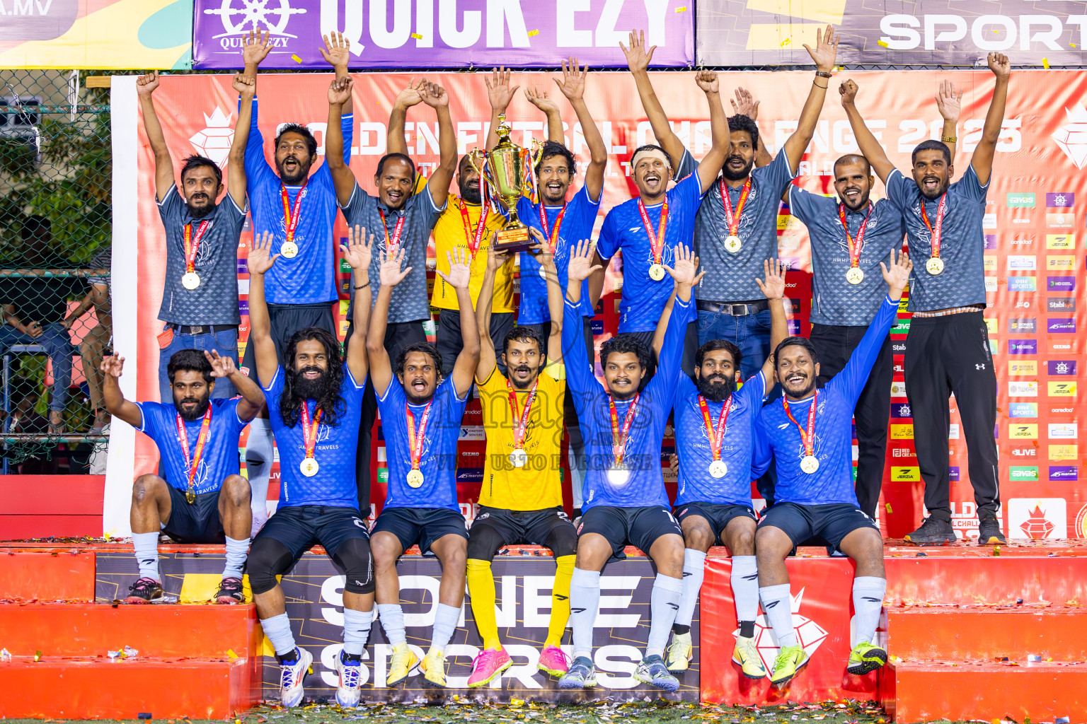 AA Mathiveri vs ADh Mahibadhoo in Zone 4 Final on Day 38 of Golden Futsal Challenge 2025 was held on Wednesday, 12th February 2025 in Hulhumale', Maldives. Photos: Ismail Thoriq / images.mv
