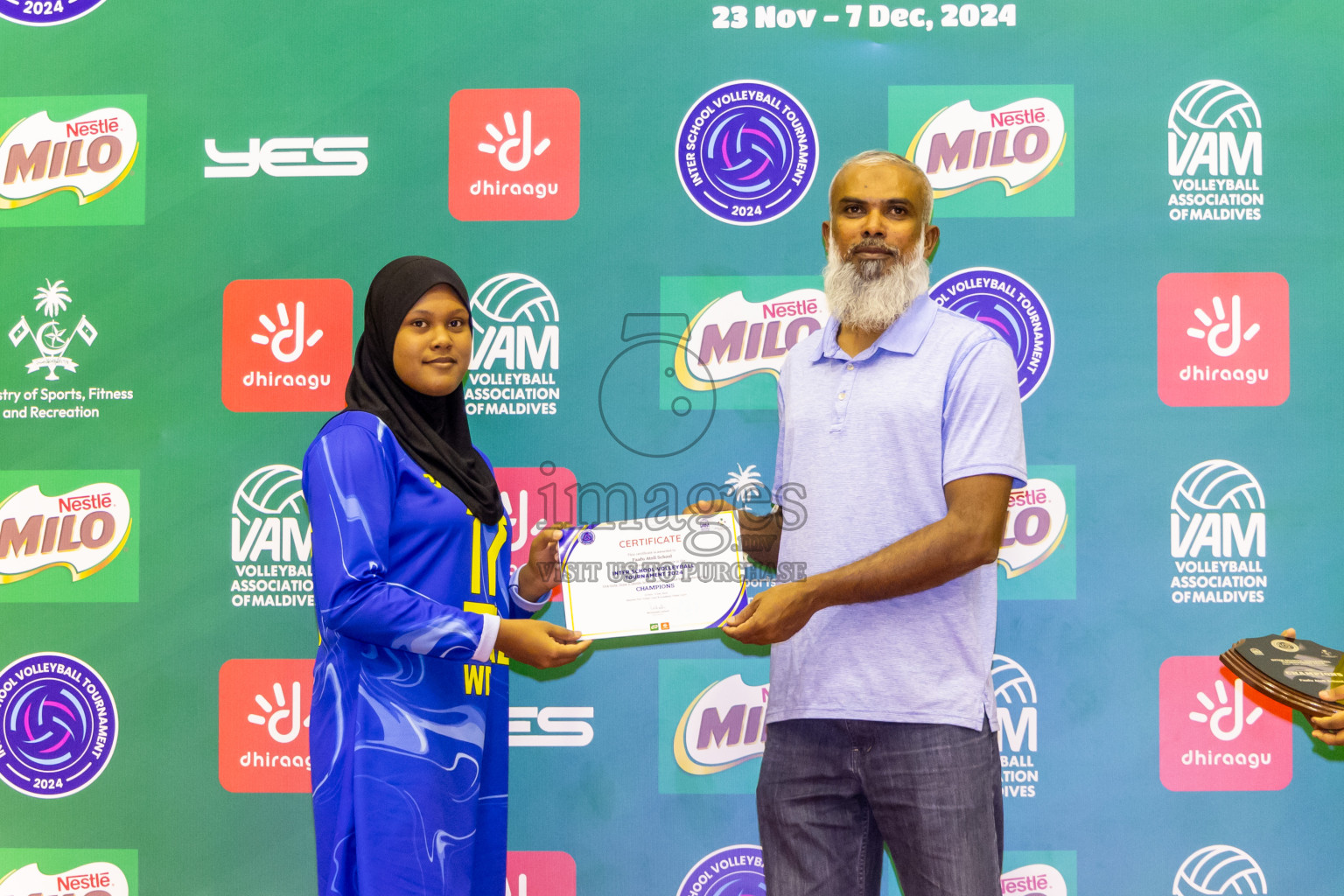 Finals of Interschool Volleyball Tournament 2024 was held in Social Center at Male', Maldives on Friday, 6th December 2024. Photos: Nausham Waheed / images.mv