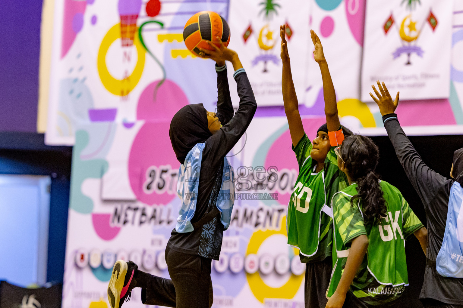 Day 6 of 25th Inter-School Netball Tournament was held in Social Center at Male', Maldives on Thursday, 15th August 2024. Photos: Nausham Waheed / images.mv