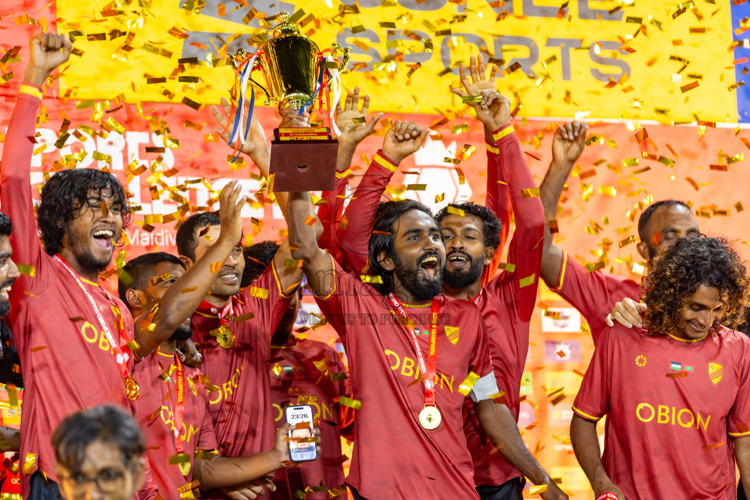 Kudahuvadhoo VS F. Bilehdhoo in Zone 5 Group Stage Final on Day 38 of Golden Futsal Challenge 2024 which was held on Friday, 23rd February 2024, in Hulhumale', Maldives 
Photos: Hassan Simah/ images.mv