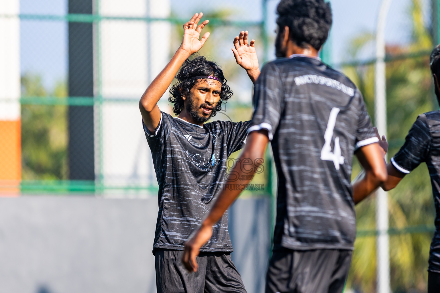 Invicto SC vs Escolar FC in Day 3 of BG Futsal Challenge 2024 was held on Thursday, 14th March 2024, in Male', Maldives Photos: Nausham Waheed / images.mv