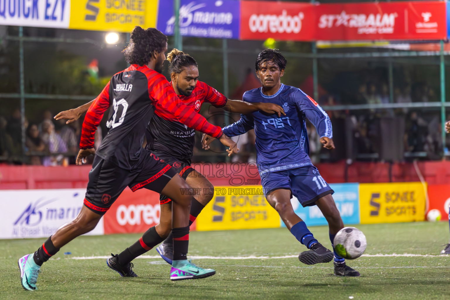 AA Bodufolhudhoo vs AA Mathiveri in Day 21 of Golden Futsal Challenge 2024 was held on Sunday , 4th February 2024 in Hulhumale', Maldives
Photos: Ismail Thoriq / images.mv