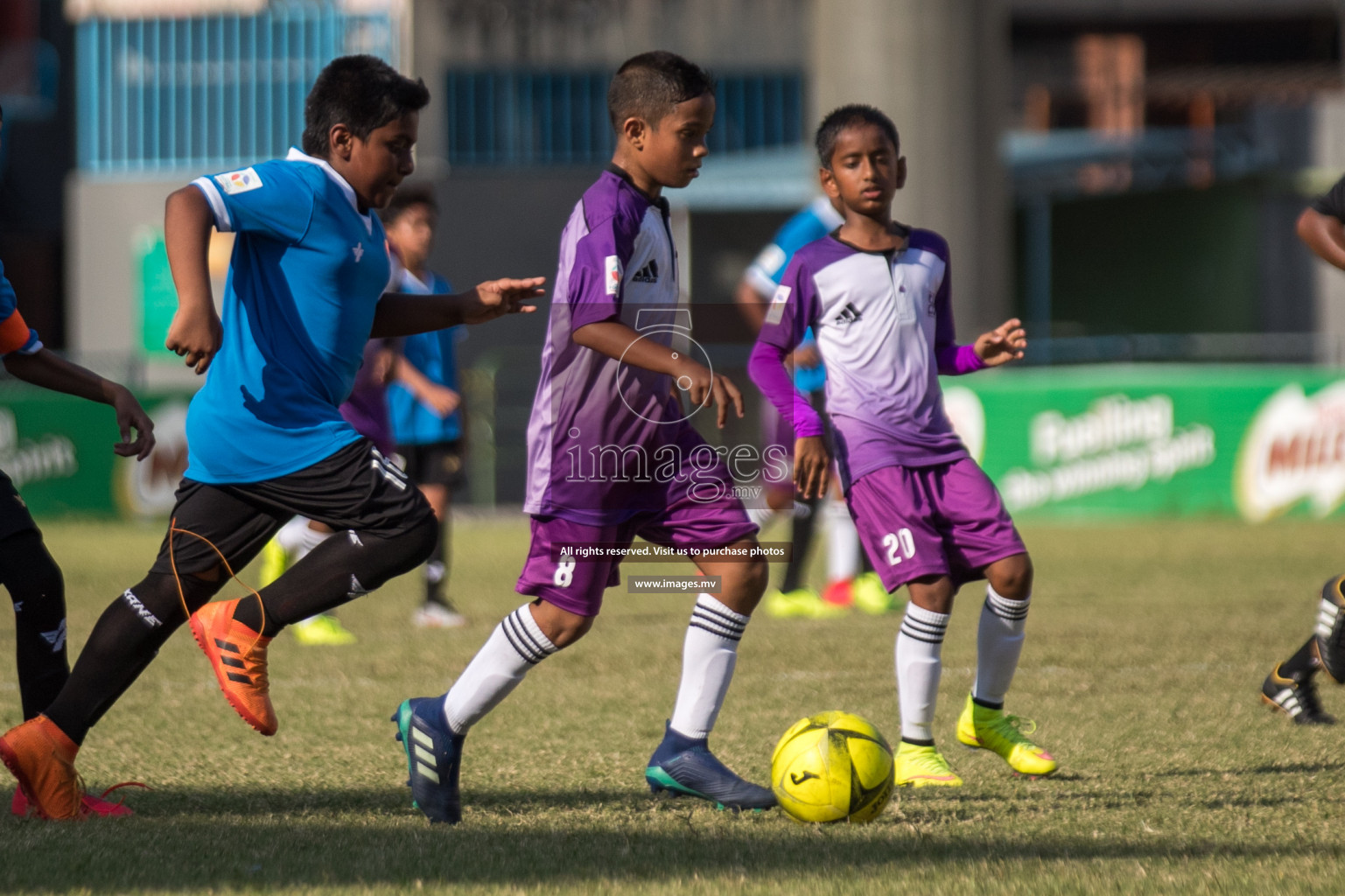 Hiriya School vs Billabong in MAMEN Inter School Football Tournament 2019 (U13) in Male, Maldives on 27th March 2019, Photos: Suadh Abdul Sattar / images.mv