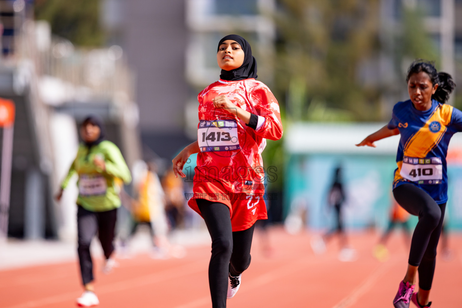 Day 3 of MWSC Interschool Athletics Championships 2024 held in Hulhumale Running Track, Hulhumale, Maldives on Monday, 11th November 2024. 
Photos by: Hassan Simah / Images.mv