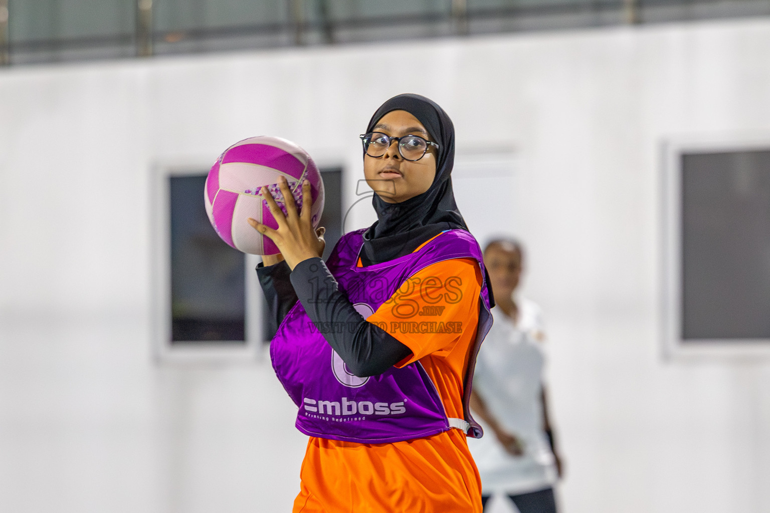 Invicto Sports Club vs N Sports Academy in Division 2 of National Netball Tournament 2025 held in Ekuveni Netball Court at Male', Maldives on Wednesday, 21st May 2025. Photos: Mohamed Mahfooz Moosa / images.mv