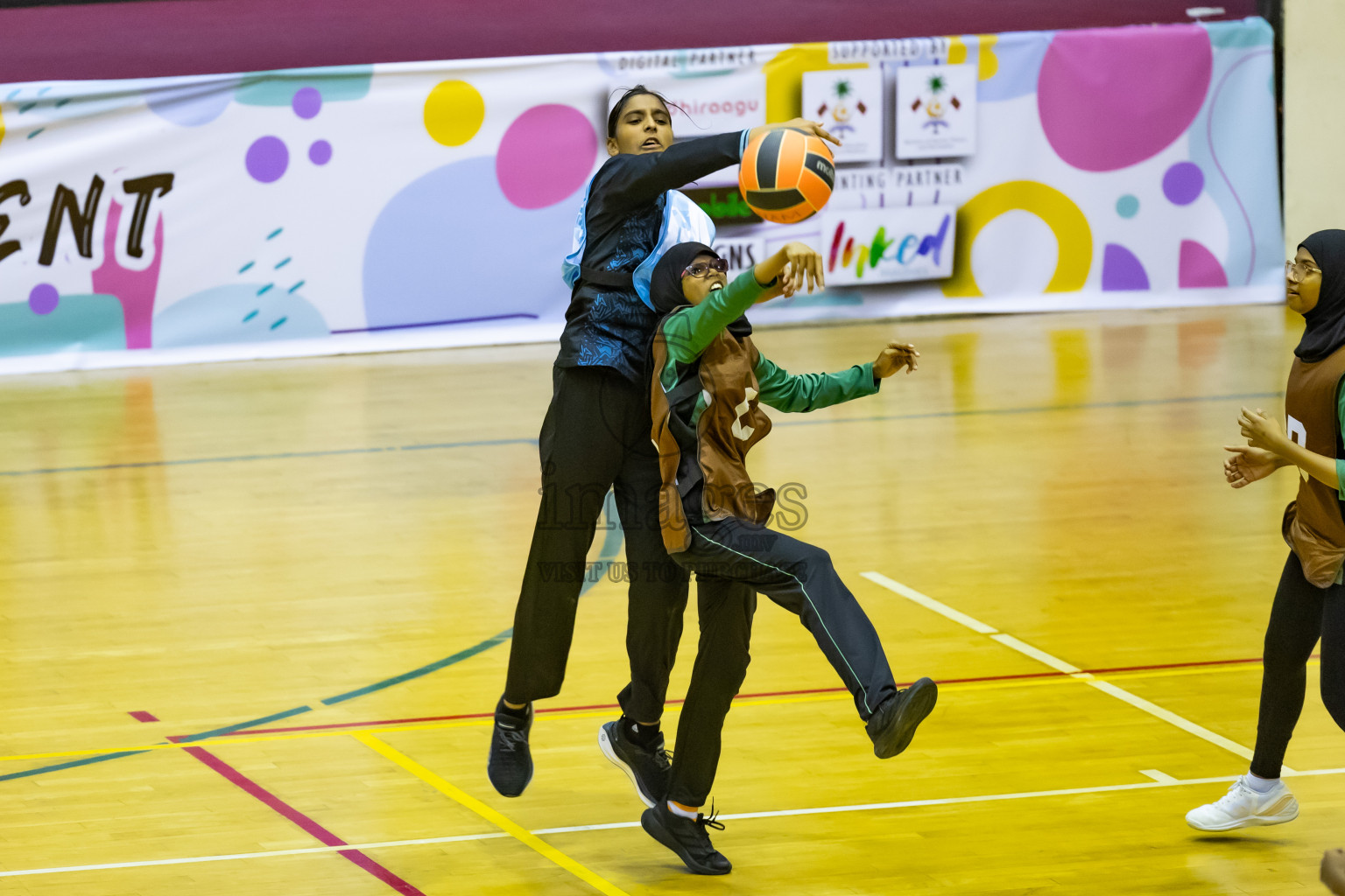 Day 12 of 25th Inter-School Netball Tournament was held in Social Center at Male', Maldives on Thursday, 22nd August 2024.