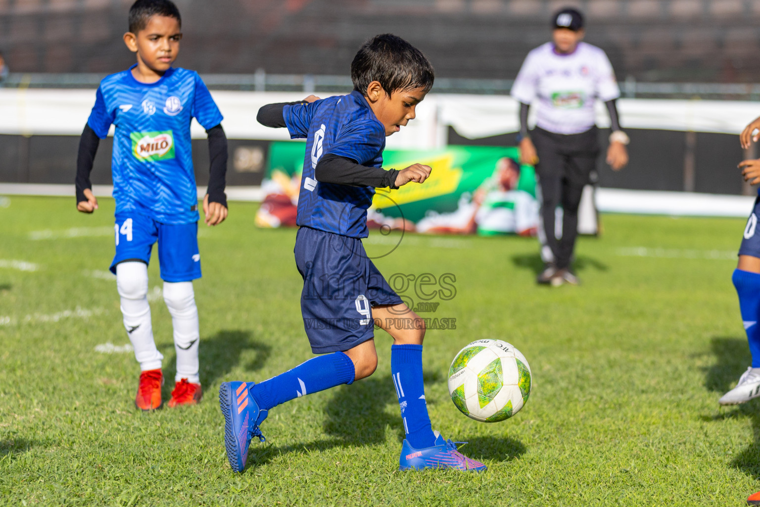 Day 1 of MILO Kids Football Fiesta was held at National Stadium in Male', Maldives on Friday, 23rd February 2024. Photos: Hassan Simah / images.mv