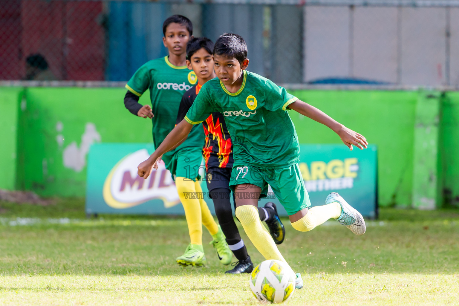 Day 1 of MILO Academy Championship 2025 (U-12) was held at Henveiru Stadium in Male', Maldives on Thursday, 1st May 2025. Photos: Nausham Waheed / images.mv
