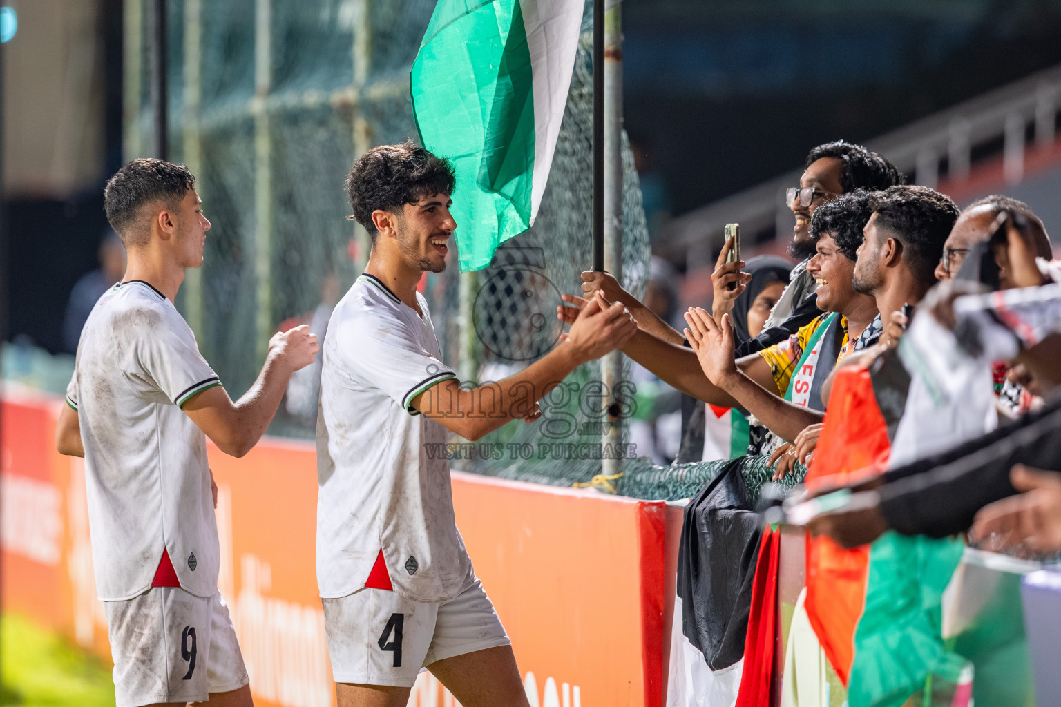 Maldives vs Palestine in the second under 17 friendly held in National Football Stadium, Male', Maldives on Saturday, 15 November 2025. 
Photos: Mohamed Mahfooz Moosa / Images.mv