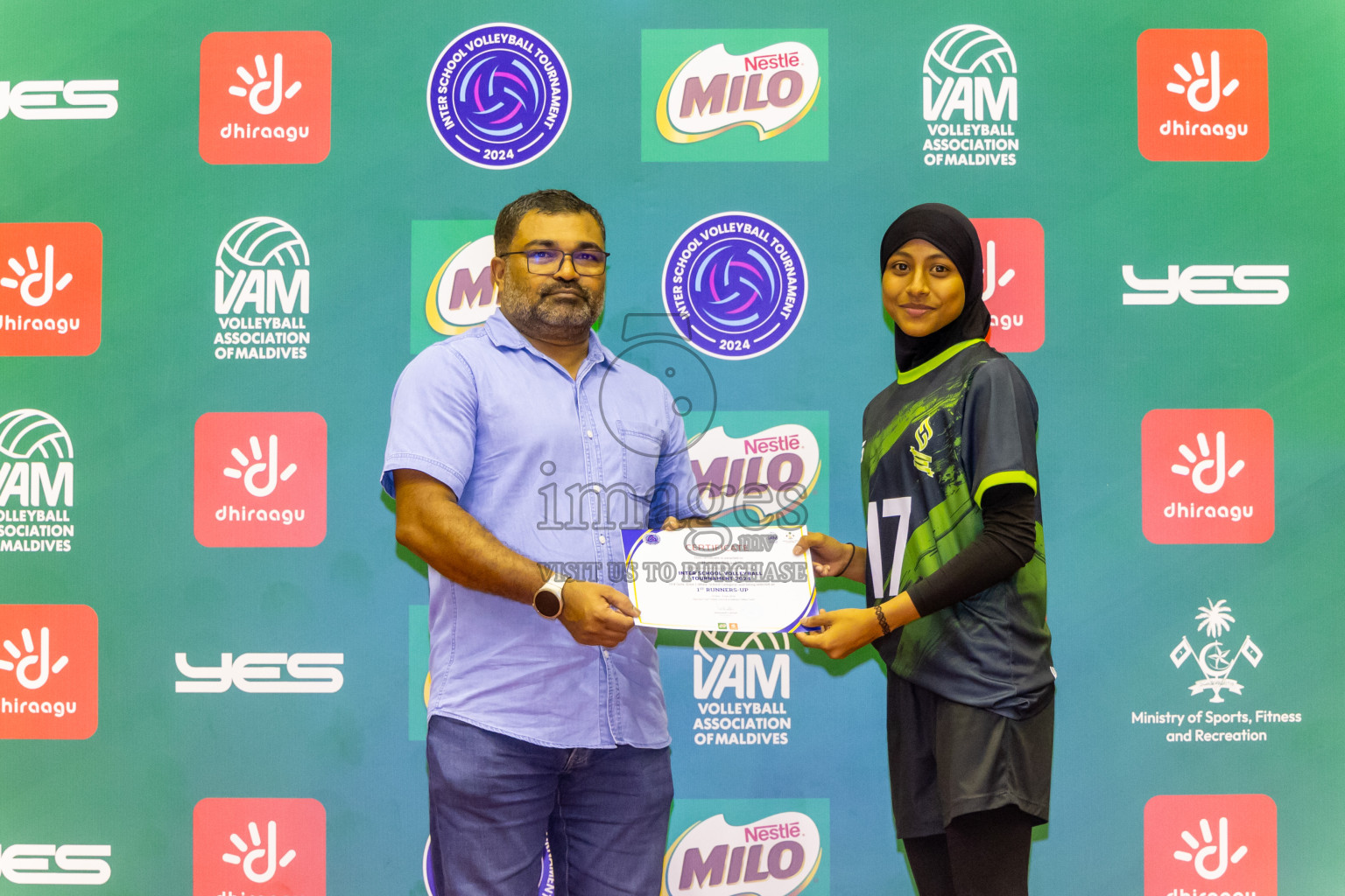 Finals of Interschool Volleyball Tournament 2024 was held in Social Center at Male', Maldives on Friday, 6th December 2024. Photos: Nausham Waheed / images.mv