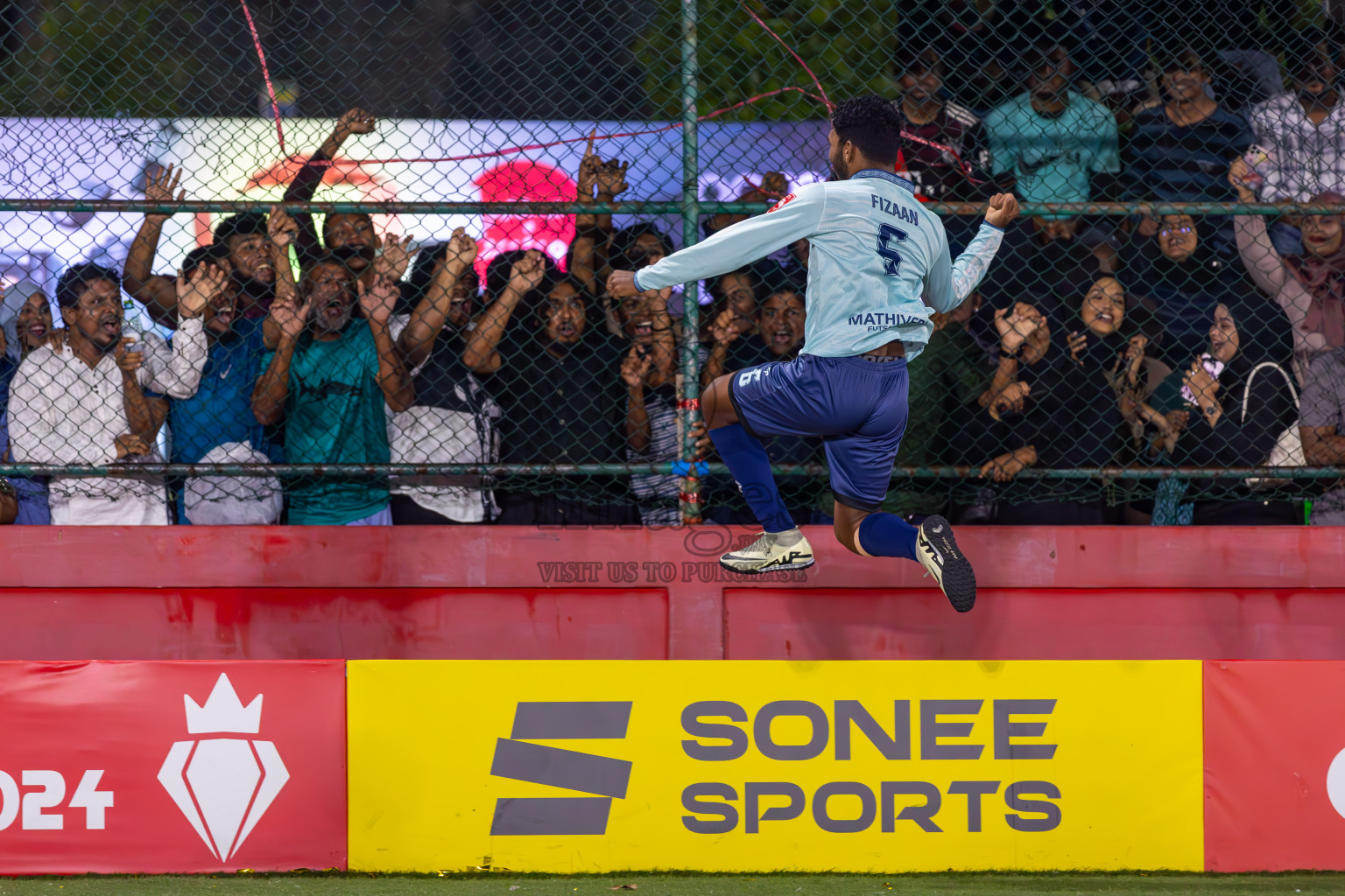 F Bilehdhoo vs AA Mathiveri in Round of 16 on Day 40 of Golden Futsal Challenge 2024 which was held on Tuesday, 27th February 2024, in Hulhumale', Maldives Photos: Ismail Thoriq / images.mv