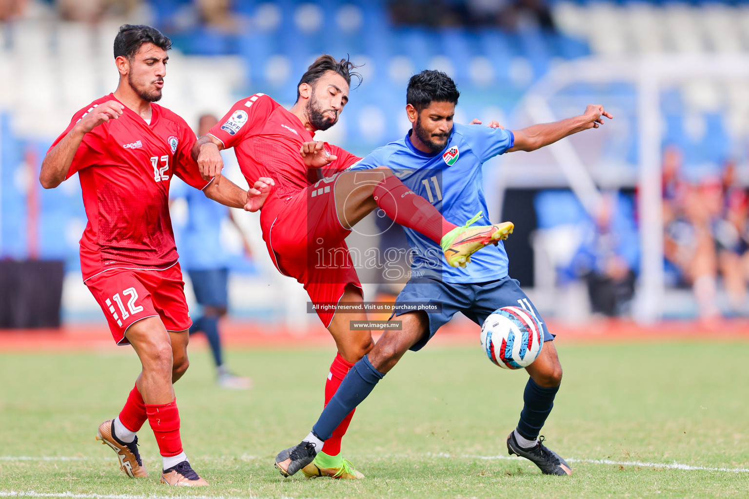 Lebanon vs Maldives in SAFF Championship 2023 held in Sree Kanteerava Stadium, Bengaluru, India, on Tuesday, 28th June 2023. Photos: Nausham Waheed, Hassan Simah / images.mv