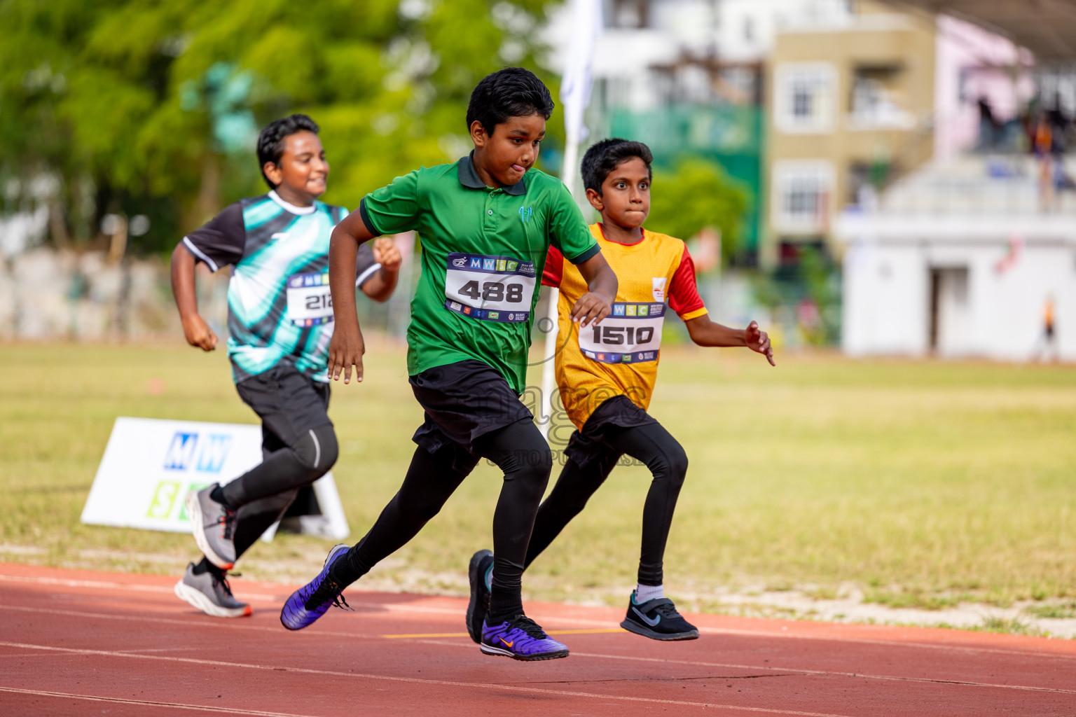 Day 2 of MWSC Interschool Athletics Championships 2024 held in Hulhumale Running Track, Hulhumale, Maldives on Sunday, 10th November 2024. 
Photos by: Hassan Simah / Images.mv