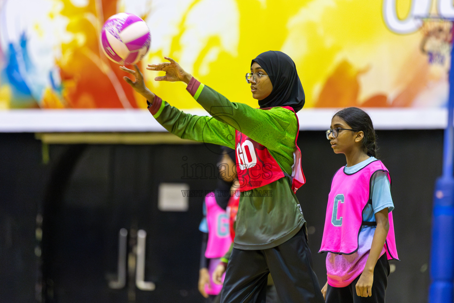 Fionti A Team vs Netkids B in Day 3 of 3rd Netball Junior Championship, held at Social Center on Wednesday 22nd January 2025 . Photos: Shuu Abdul Sattar / images.mv