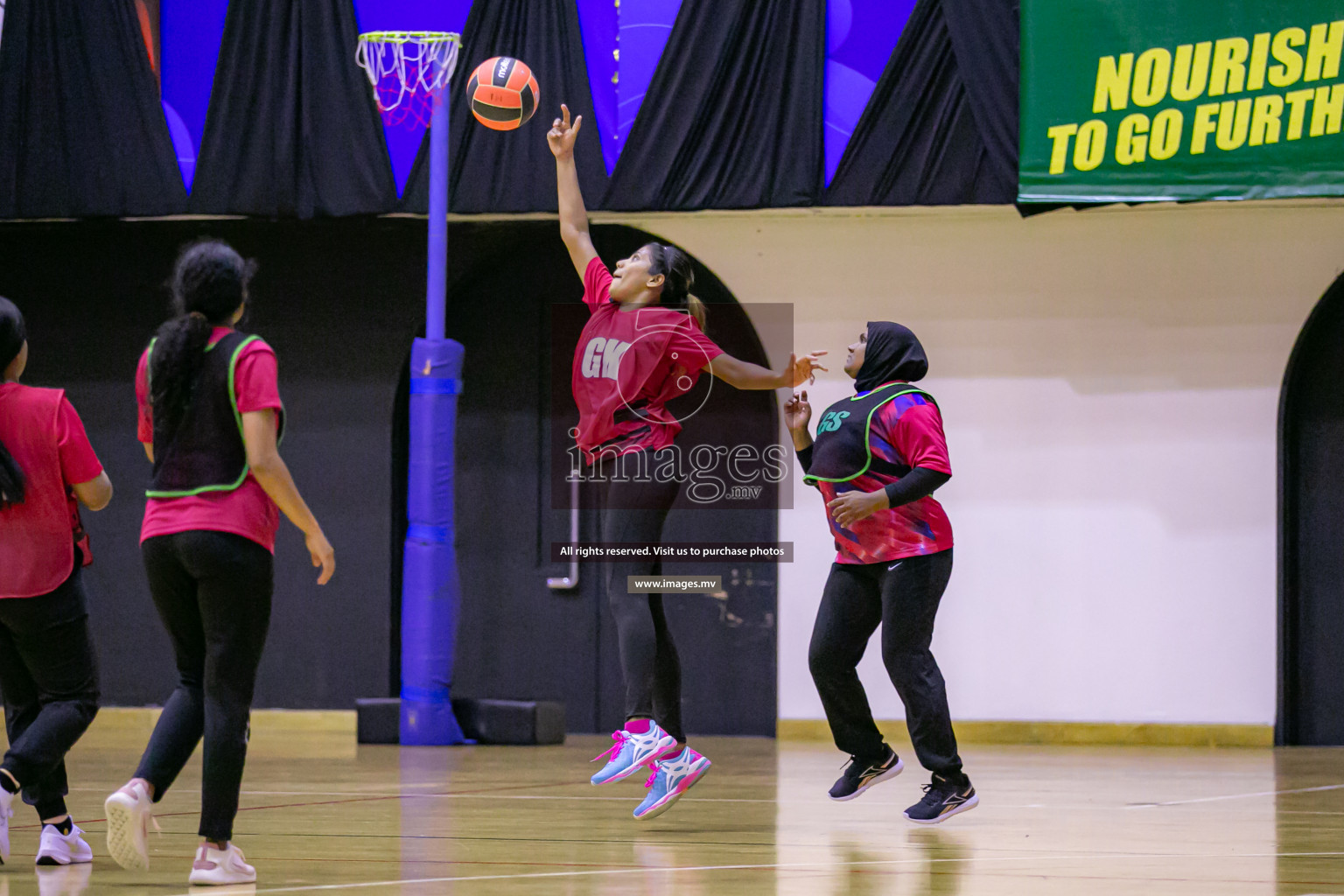 Lorenzo Sports Club vs United Unity Sports Club in the Milo National Netball Tournament 2022 on 17 July 2022, held in Social Center, Male', Maldives. Photographer: Ahmed Dhaadh / Images.mv