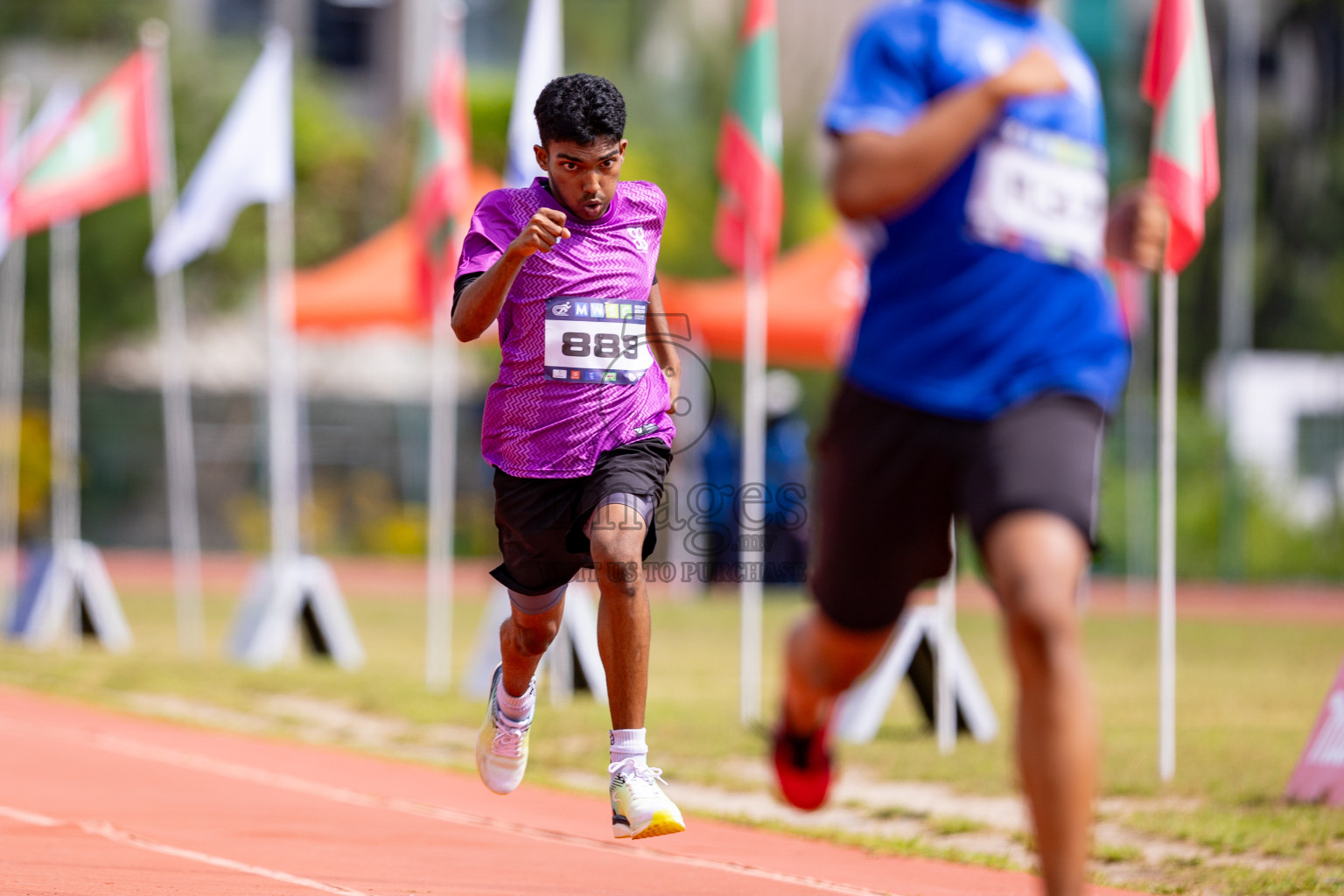 Day 3 of MWSC Interschool Athletics Championships 2024 held in Hulhumale Running Track, Hulhumale, Maldives on Monday, 11th November 2024. 
Photos by: Hassan Simah / Images.mv