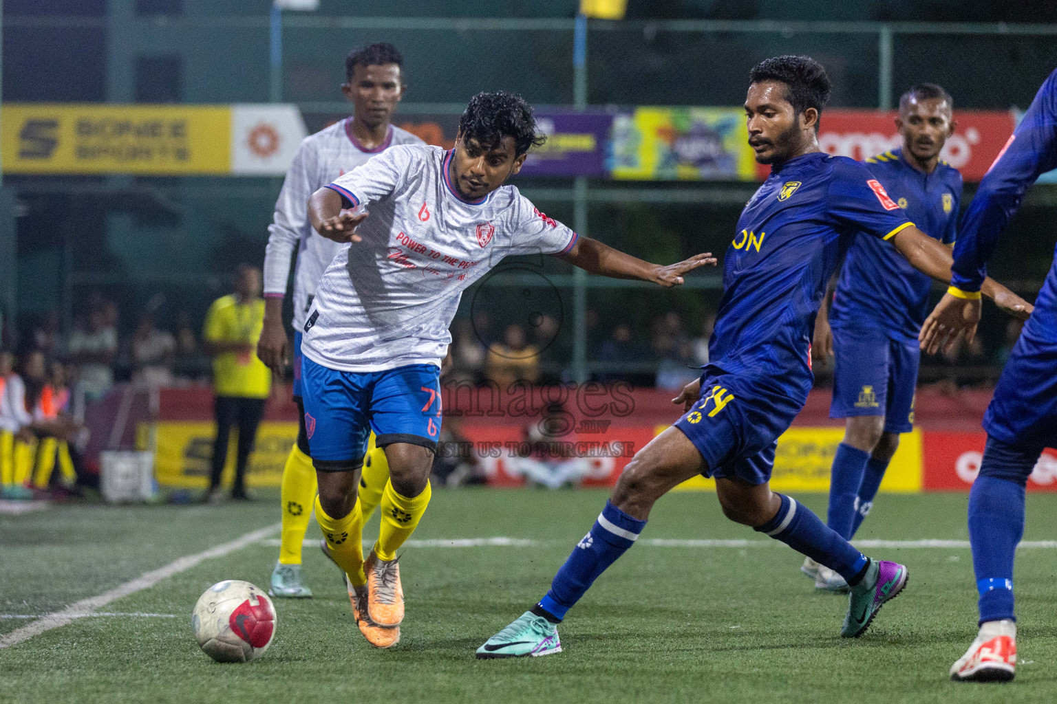 B Eydhafushi vs B Kendhoo in Day 18 of Golden Futsal Challenge 2024 was held on Thursday, 1st February 2024, in Hulhumale', Maldives Photos: Nausham Waheed, / images.mv