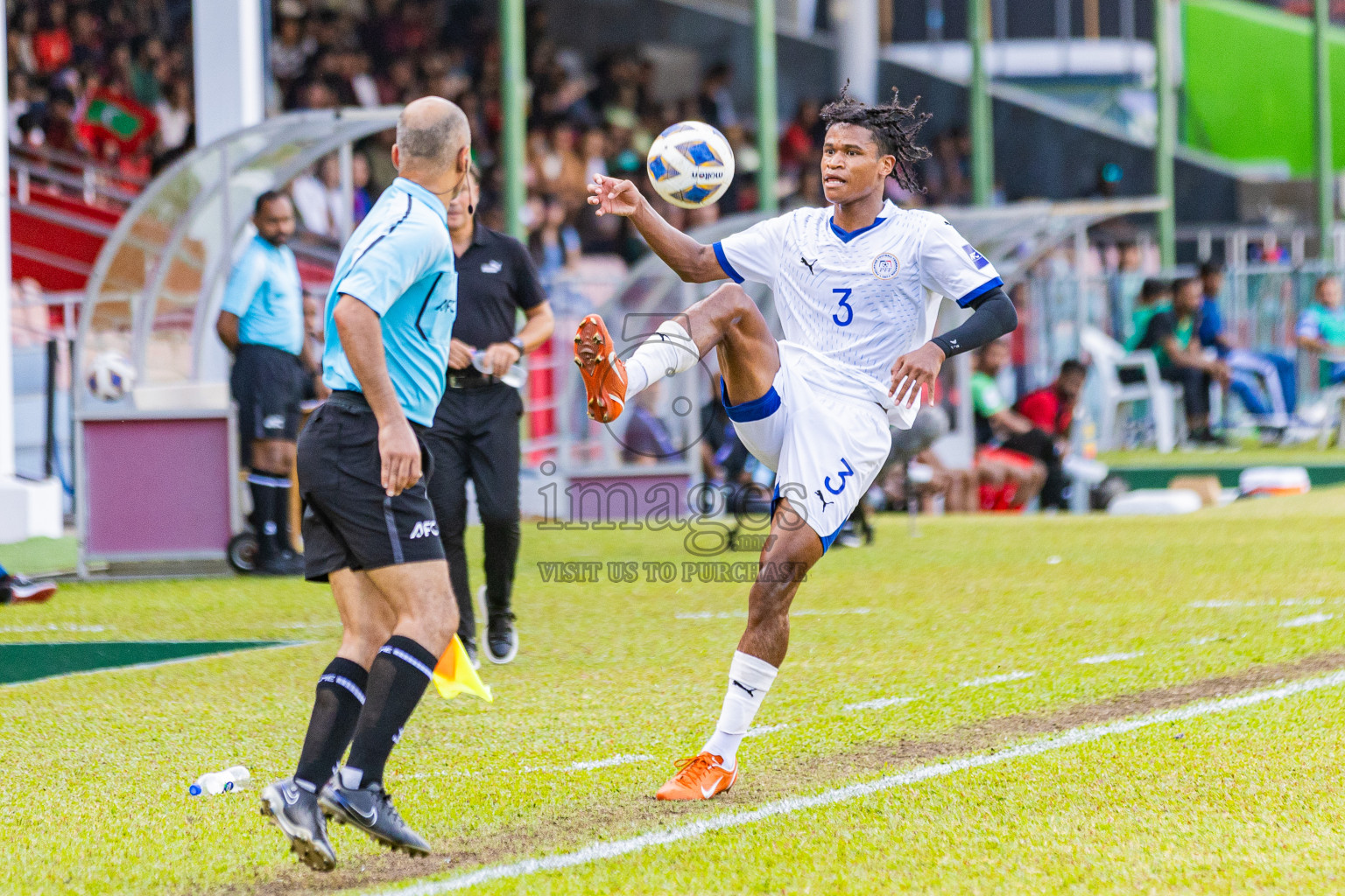 Maldives vs Philippines in AFC Asian Cup Qualifies held in National Football Stadium, Male', Maldives on Tuesday, 18th November 2025. Photos: Areef Adam / Images.mv