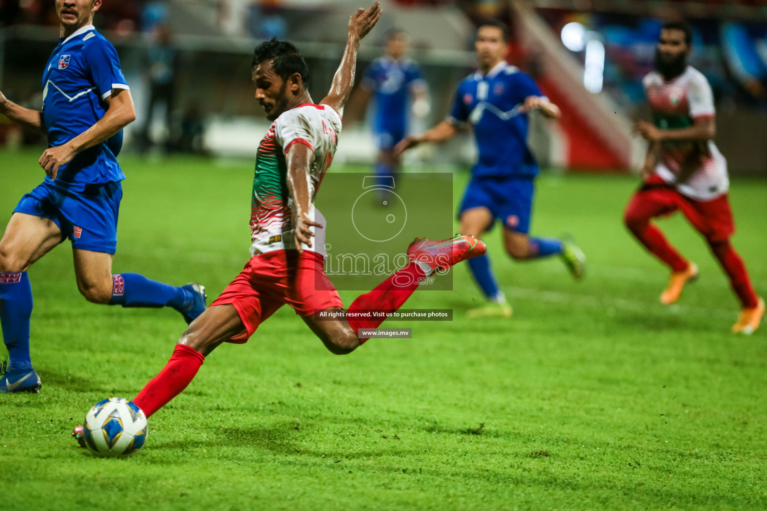 Maldives vs Nepal in SAFF Championship 2021 held on 1st October 2021 in Galolhu National Stadium, Male', Maldives