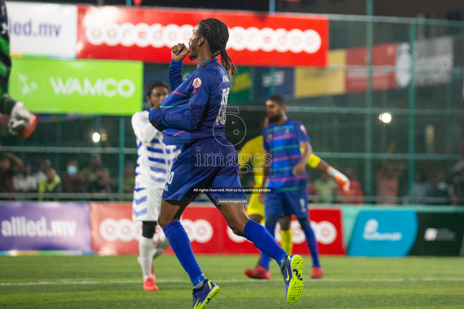 STO RC Vs Team Fenaka in the Quarter Finals of Club Maldives 2021 held in Hulhumale, Maldives on 13 December 2021. Photos: Nasam Thaufeeq