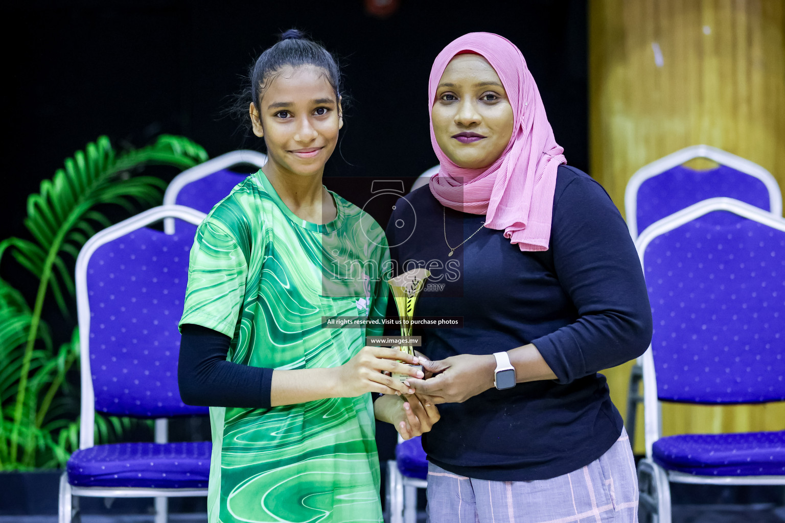 Day 9 of 24th Interschool Netball Tournament 2023 was held in Social Center, Male', Maldives on 4th November 2023. Photos: Hassan Simah / images.mv