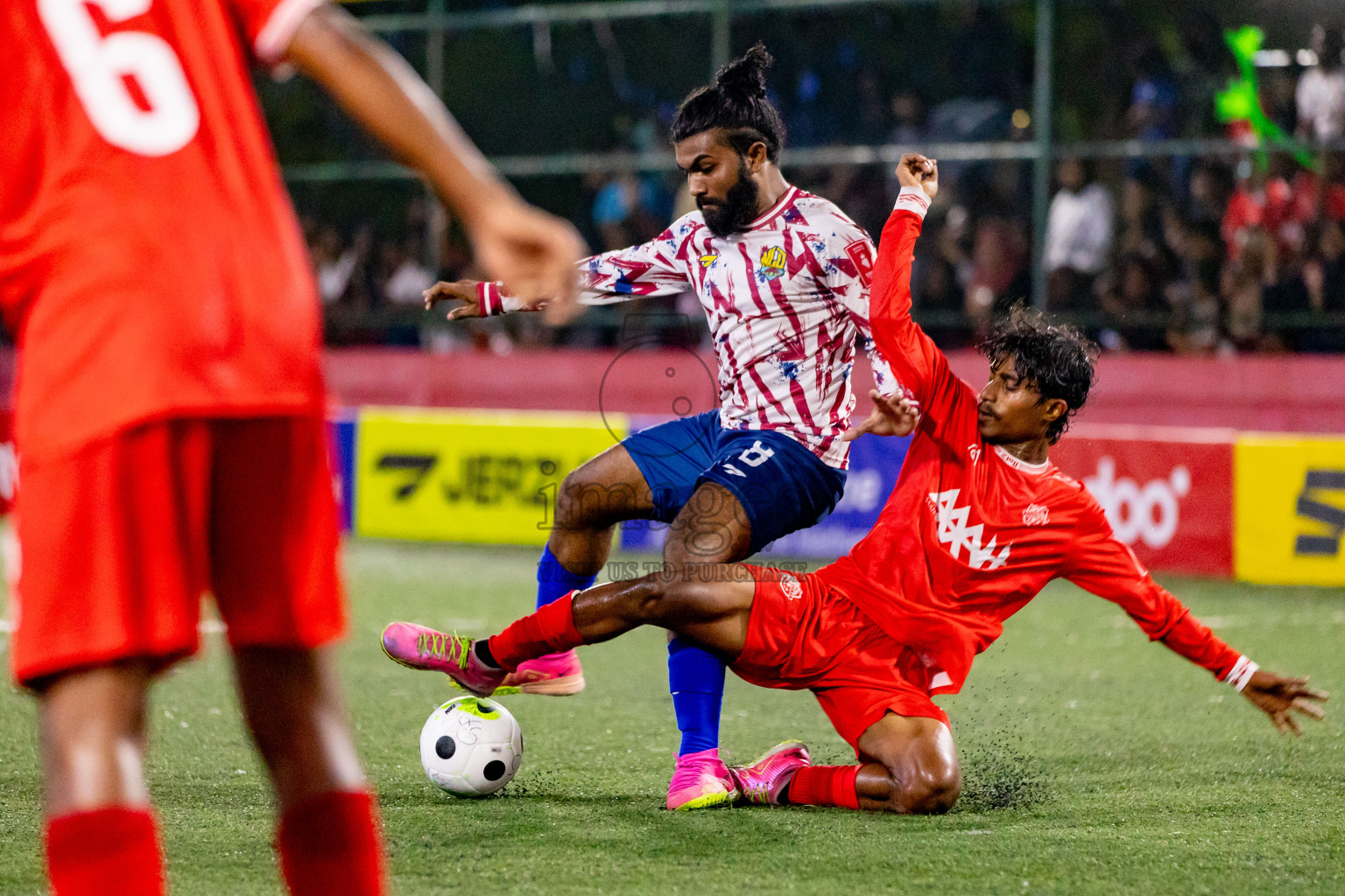 GA. Nilandhoo vs GA. Kondey in Day 19 of Golden Futsal Challenge 2024 was held on Friday, 2nd February 2024 in Hulhumale', Maldives 
Photos: Hassan Simah / images.mv