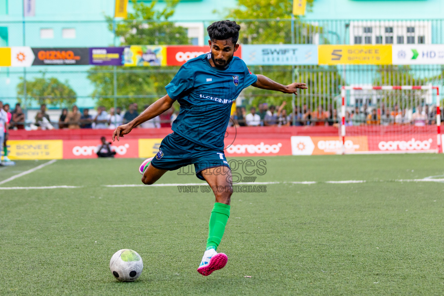 K. Maafushi vs K. Guraidhoo in Day 19 of Golden Futsal Challenge 2024 was held on Friday, 2nd February 2024 in Hulhumale', Maldives 
Photos: Hassan Simah / images.mv