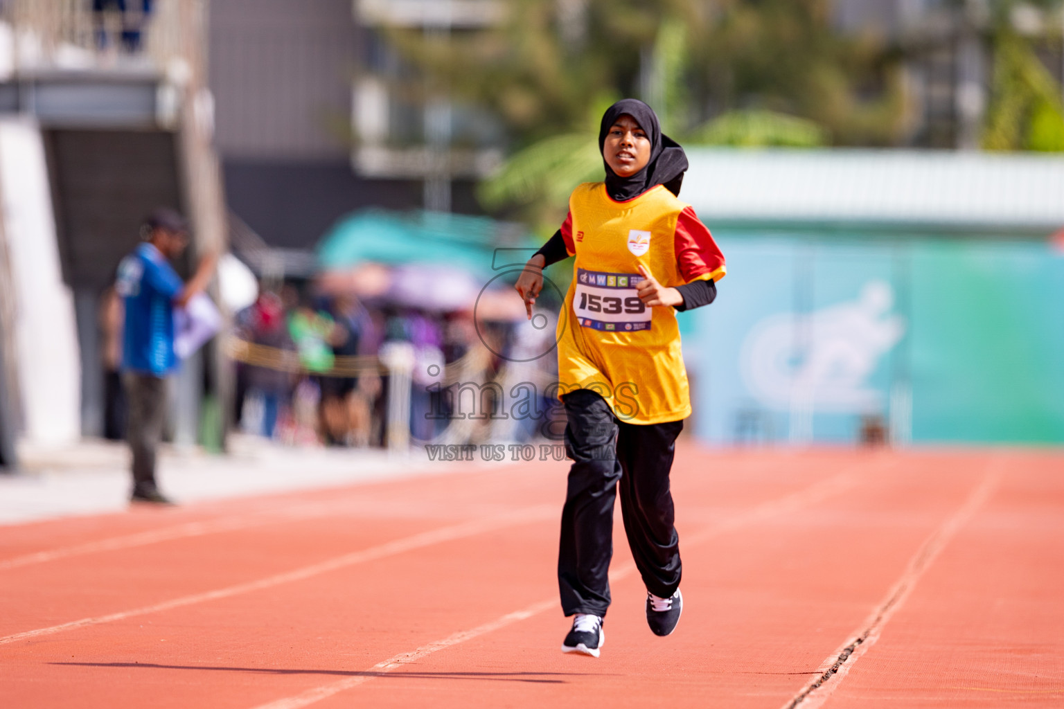 Day 3 of MWSC Interschool Athletics Championships 2024 held in Hulhumale Running Track, Hulhumale, Maldives on Monday, 11th November 2024. 
Photos by: Hassan Simah / Images.mv