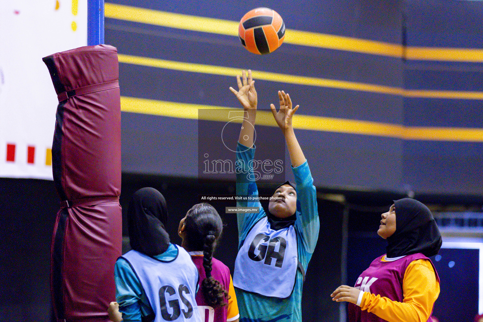 Day 9 of 24th Interschool Netball Tournament 2023 was held in Social Center, Male', Maldives on 4th November 2023. Photos: Hassan Simah / images.mv