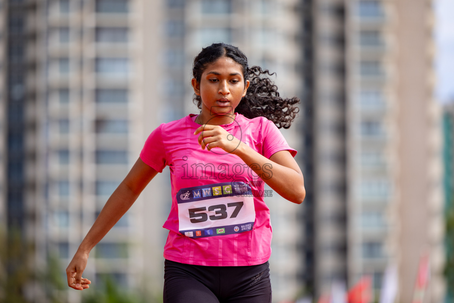 Day 2 of MWSC Interschool Athletics Championships 2024 held in Hulhumale Running Track, Hulhumale, Maldives on Sunday, 10th November 2024. 
Photos by:  Hassan Simah / Images.mv