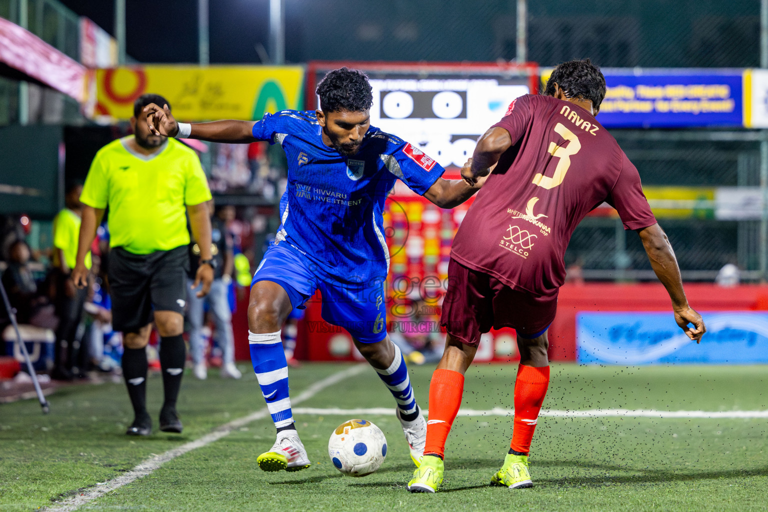 V Keyodhoo vs AA Mathiveri in zone round on Day 32 of Golden Futsal Challenge 2025 was held on Wednesday , 5th February 2025, in Hulhumale', Maldives. Photos: Nausham Waheed / images.mv
