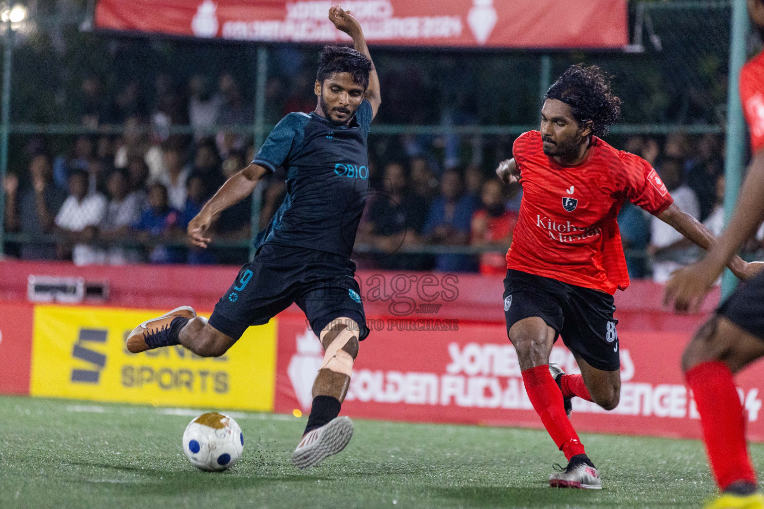 Sh Kanditheemu vs Sh Feydhoo in Day 21 of Golden Futsal Challenge 2024 was held on Sunday , 4th February 2024 in Hulhumale', Maldives Photos: Nausham Waheed / images.mv