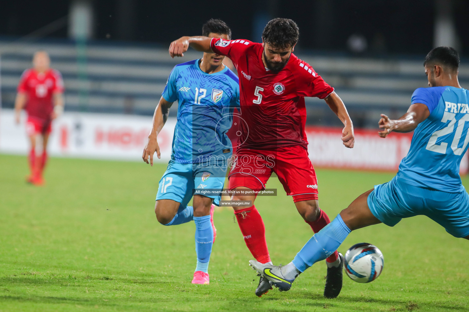 Lebanon vs India in the Semi-final of SAFF Championship 2023 held in Sree Kanteerava Stadium, Bengaluru, India, on Saturday, 1st July 2023. Photos: Hassan Simah / images.mv