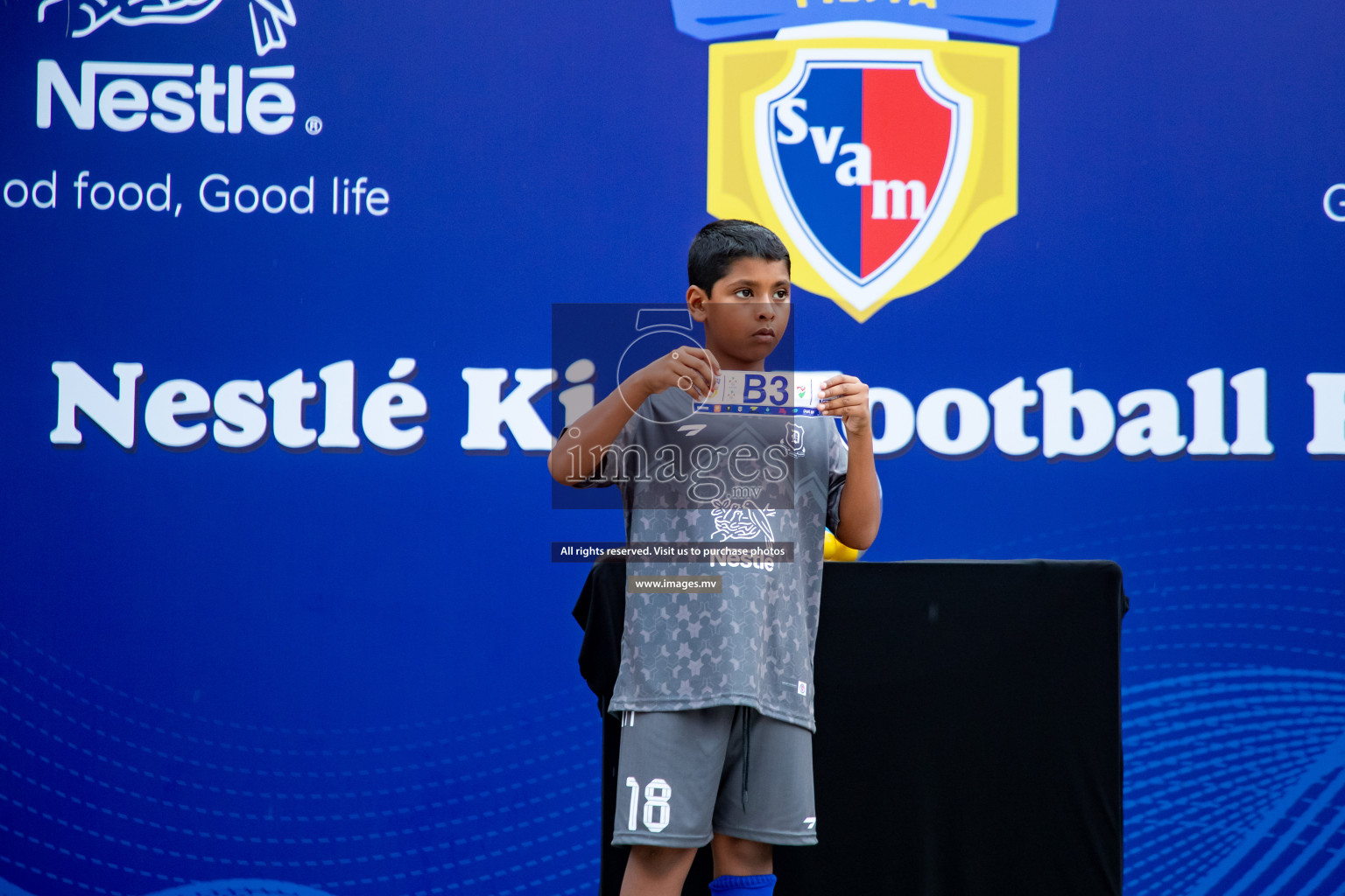 Draw Ceremony of Nestle' Kids Football Fiesta 2023 held in Artificial Beach, Male', Maldives on Saturday, 7th October 2023