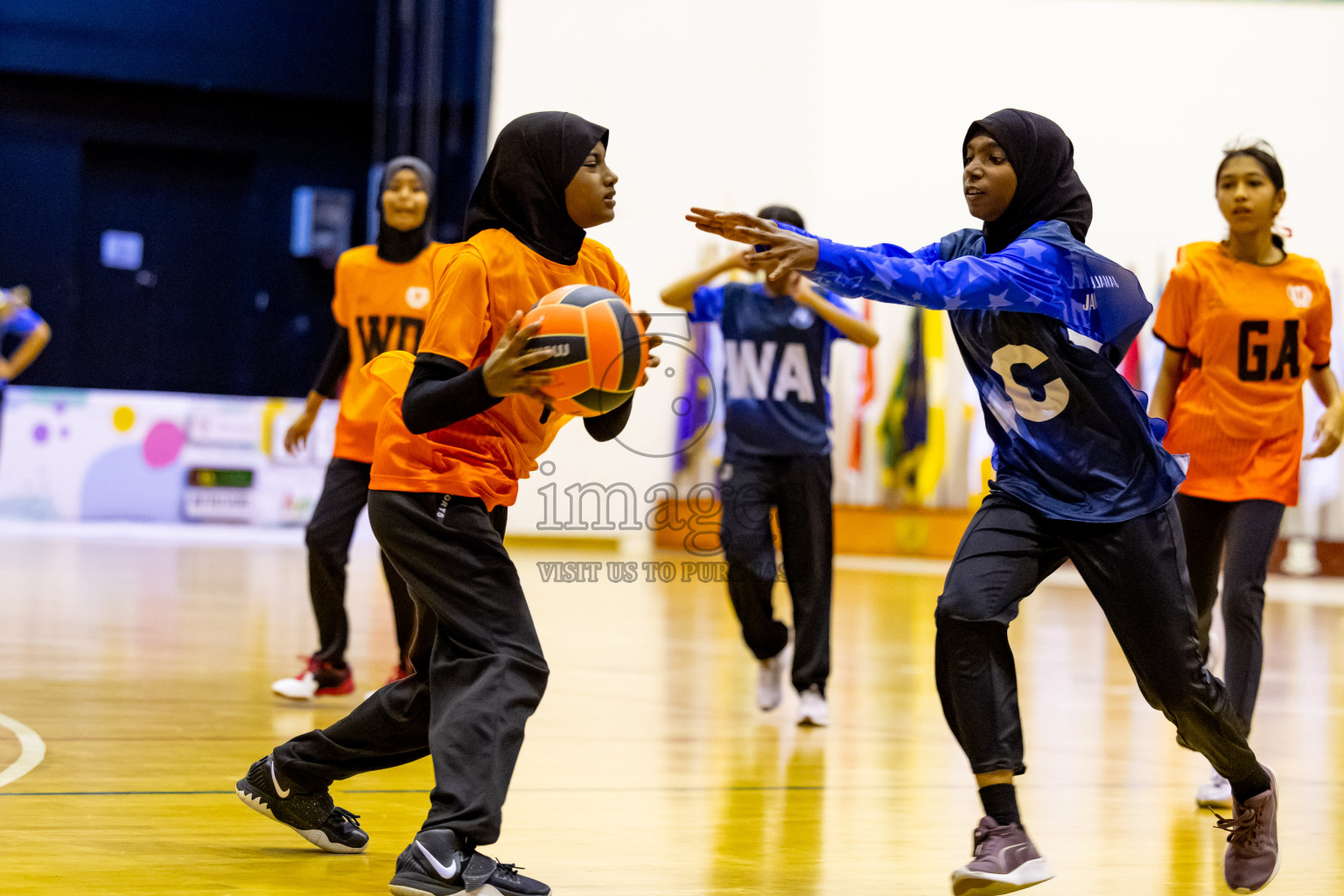 Day 1 of 25th Milo Inter-School Netball Tournament was held in Social Center at Male', Maldives on Thursday, 8th August 2024. Photos: Nausham Waheed / images.mv