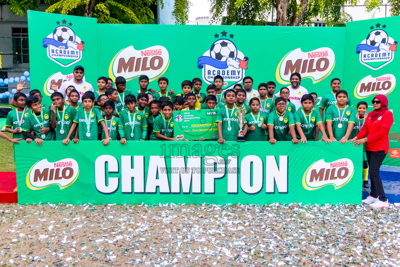 Day 4 of MILO Academy Championship 2024 - U12 was held at Henveiru Grounds in Male', Maldives on Sunday, 7th July 2024. Photos: Nausham Waheed / images.mv