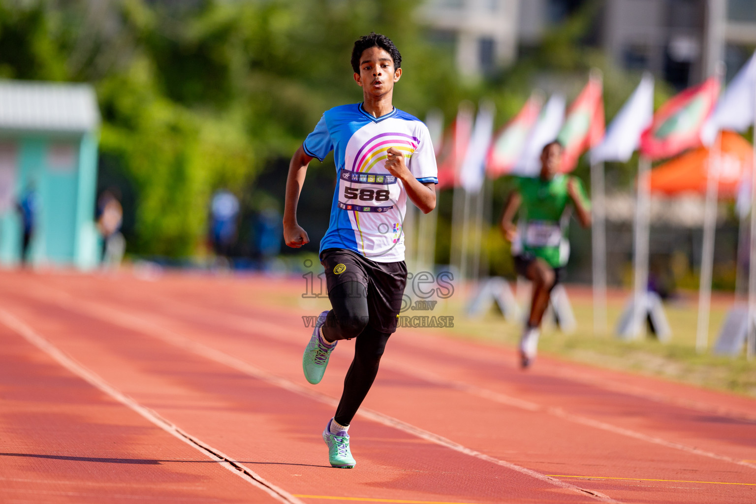 Day 3 of MWSC Interschool Athletics Championships 2024 held in Hulhumale Running Track, Hulhumale, Maldives on Monday, 11th November 2024. 
Photos by: Hassan Simah / Images.mv