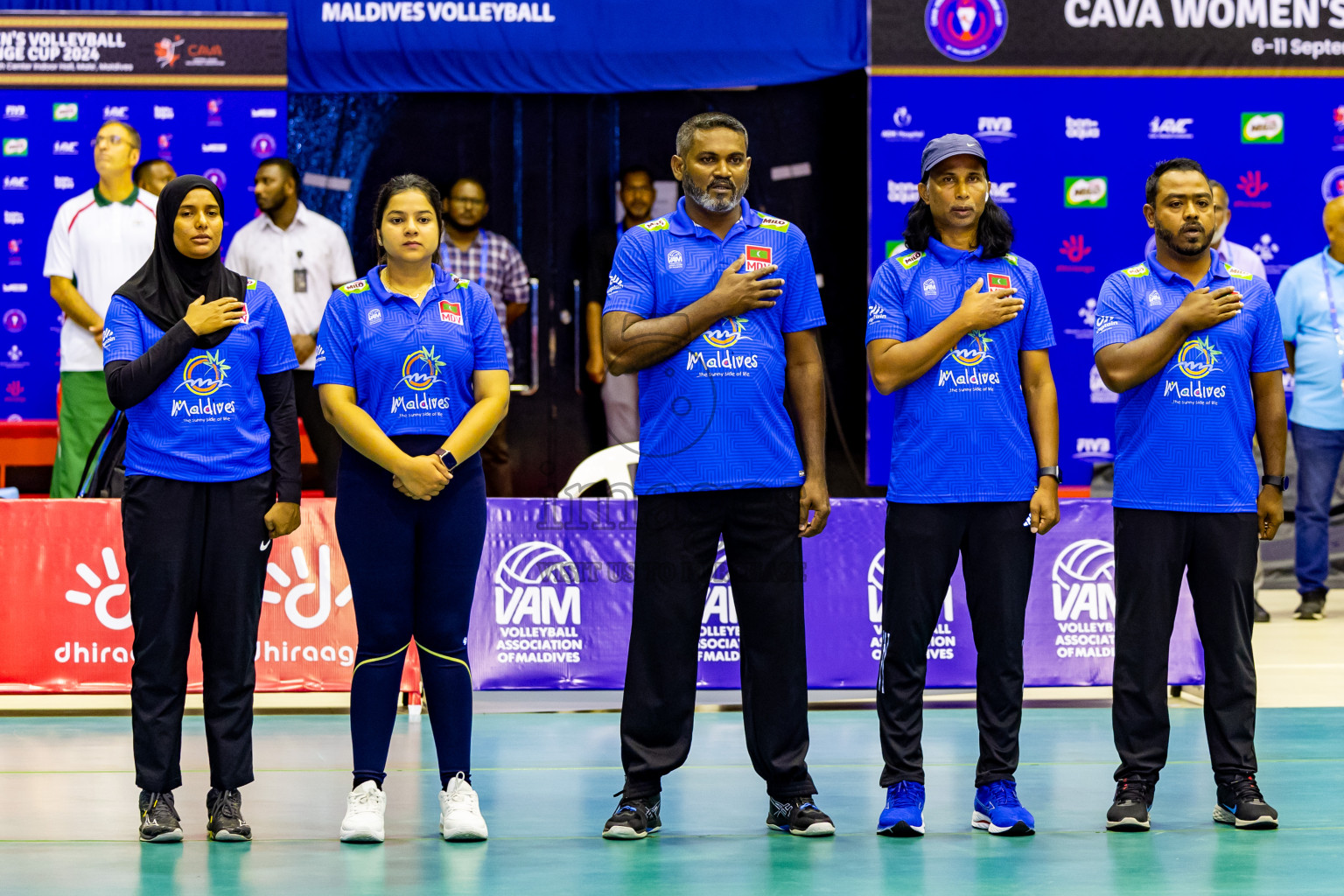 Final of CAVA Woman's Volleyball Challenge Cup 2024 was held in Social Center, Male', Maldives on Wednesday, 11th September 2024. Photos: Nausham Waheed / images.mv