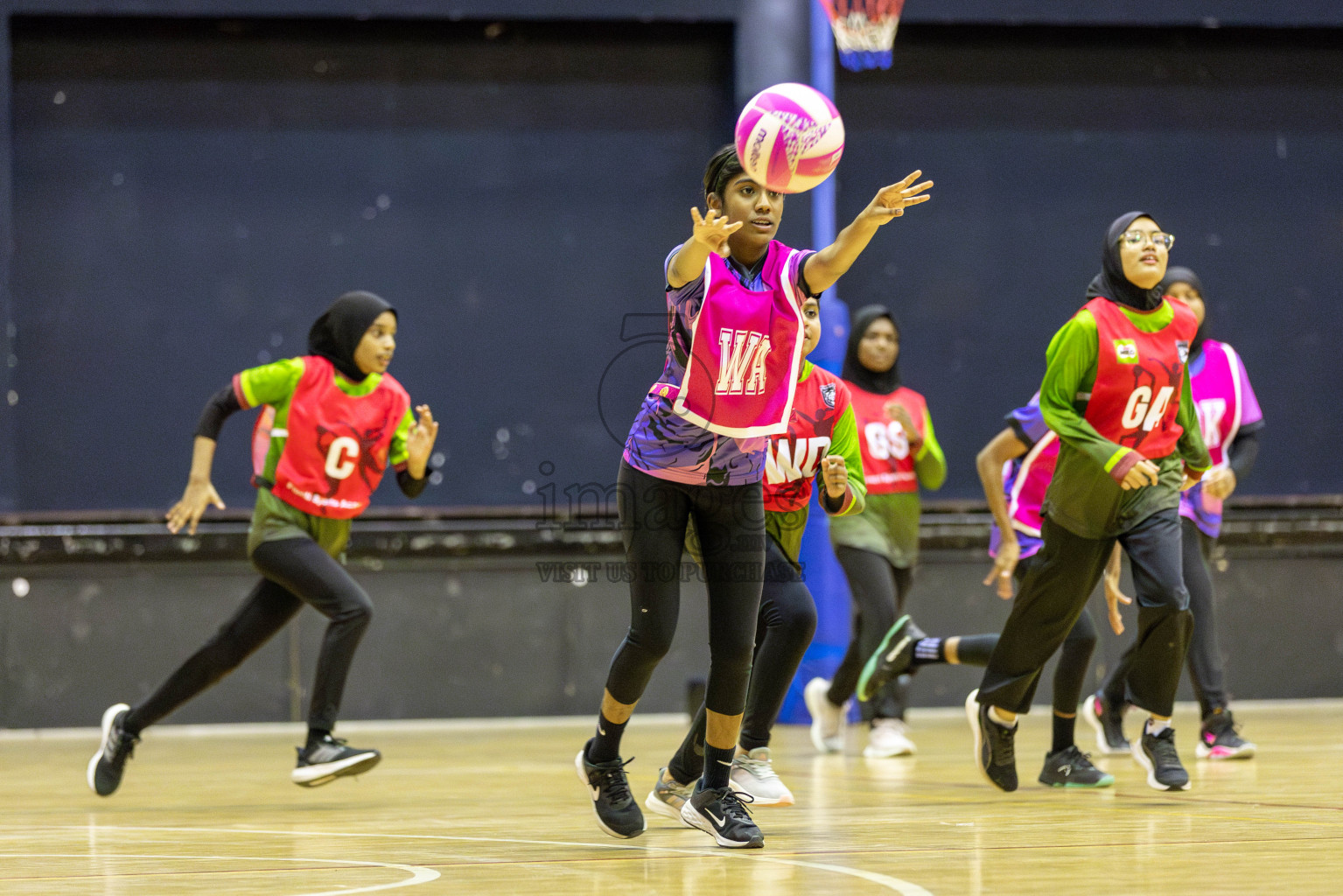 FIONTI Academy A vs N Sports Academy A in Day 2 of 3rd Junior Championship - Netball association of Maldives, held at Social Center on Monday 20th January 2025 . Photos by Shuu Abdul Sattar