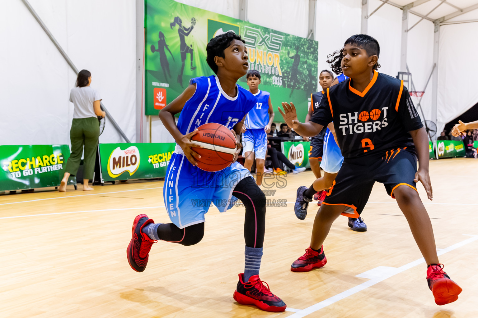 Day 2 of Milo 5 x 5 Junior Challenge 2025 - Basketball tournament held in Basketball Training Center, Male', Maldives on Friday, 10th October 2025. Photos by: Nausham Waheed / Images.mv