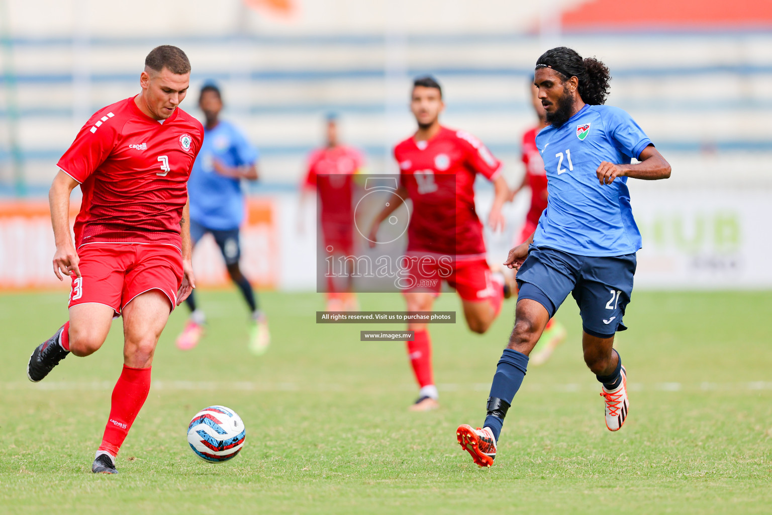 Lebanon vs Maldives in SAFF Championship 2023 held in Sree Kanteerava Stadium, Bengaluru, India, on Tuesday, 28th June 2023. Photos: Nausham Waheed, Hassan Simah / images.mv