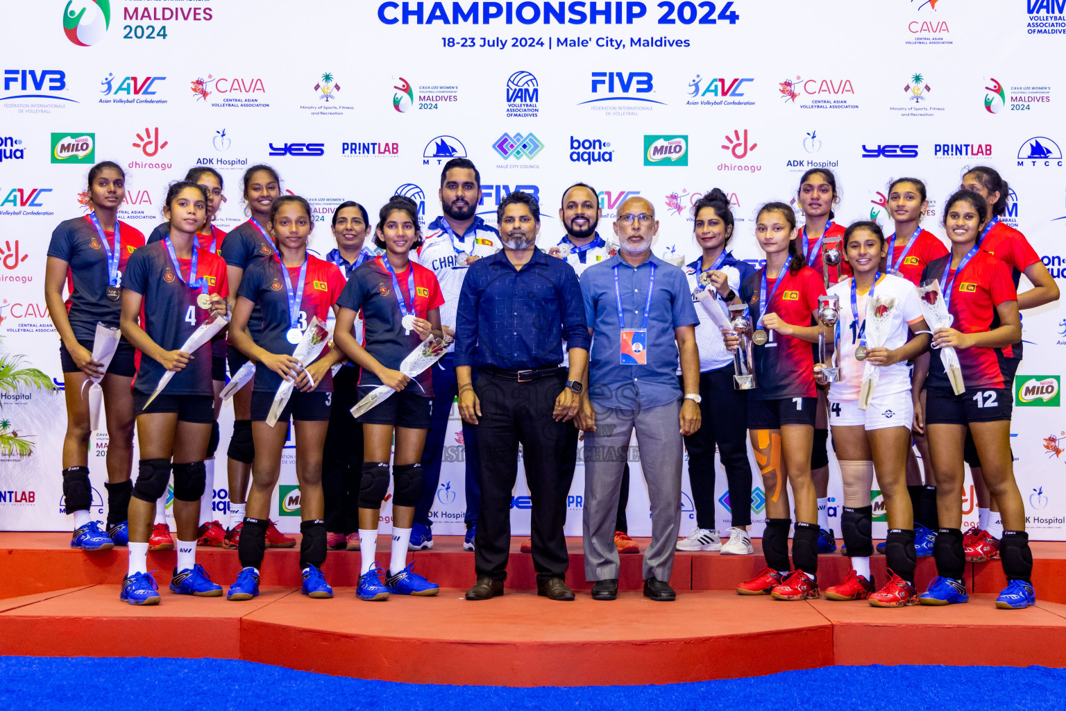 Kyrgyzstan vs Sri Lanka in Final of CAVA U20 Woman's Volleyball Championship 2024 was held in Social Center, Male', Maldives on 23rd July 2024. Photos: Nausham Waheed / images.mv