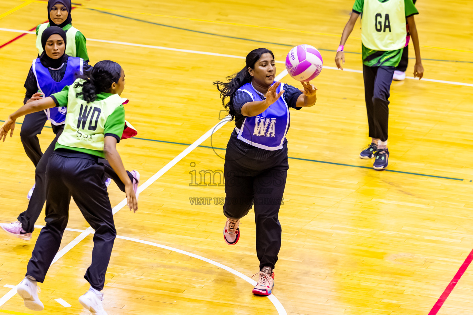 C Green Streets vs SC Shinning Star in Day 5 of 24th Milo Netball Association Championship held in Social Center at Male', Maldives on Friday, 5th September 2025. Photos: Nausham Waheed / images.mv