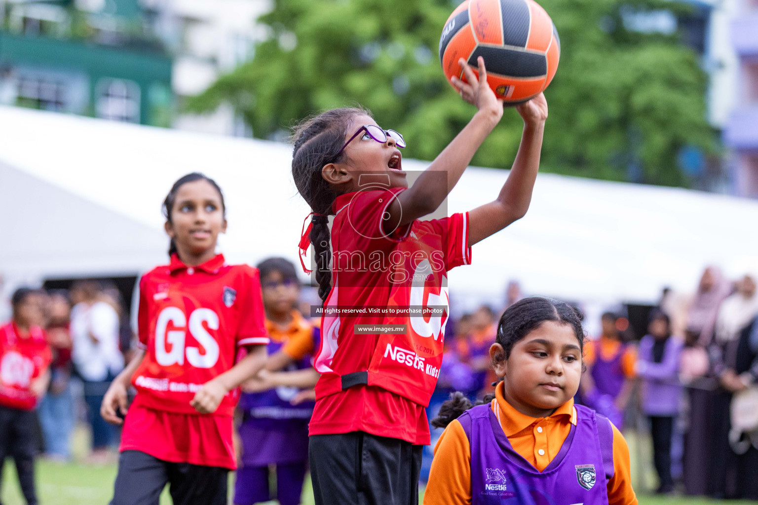 Day 2 of Nestle' Kids Netball Fiesta 2023 held in Henveyru Stadium, Male', Maldives on Thursday, 1st December 2023. Photos by Nausham Waheed / Images.mv