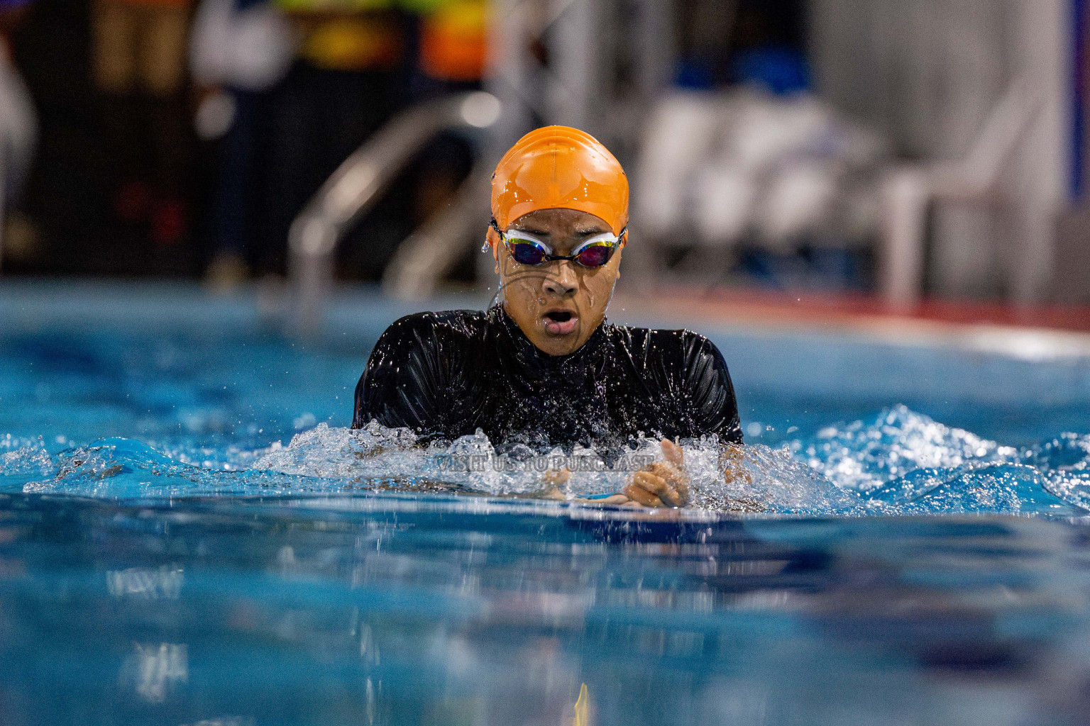 Day 4 of National Swimming Championship 2024 held in Hulhumale', Maldives on Monday, 16th December 2024. Photos: Hassan Simah / images.mv